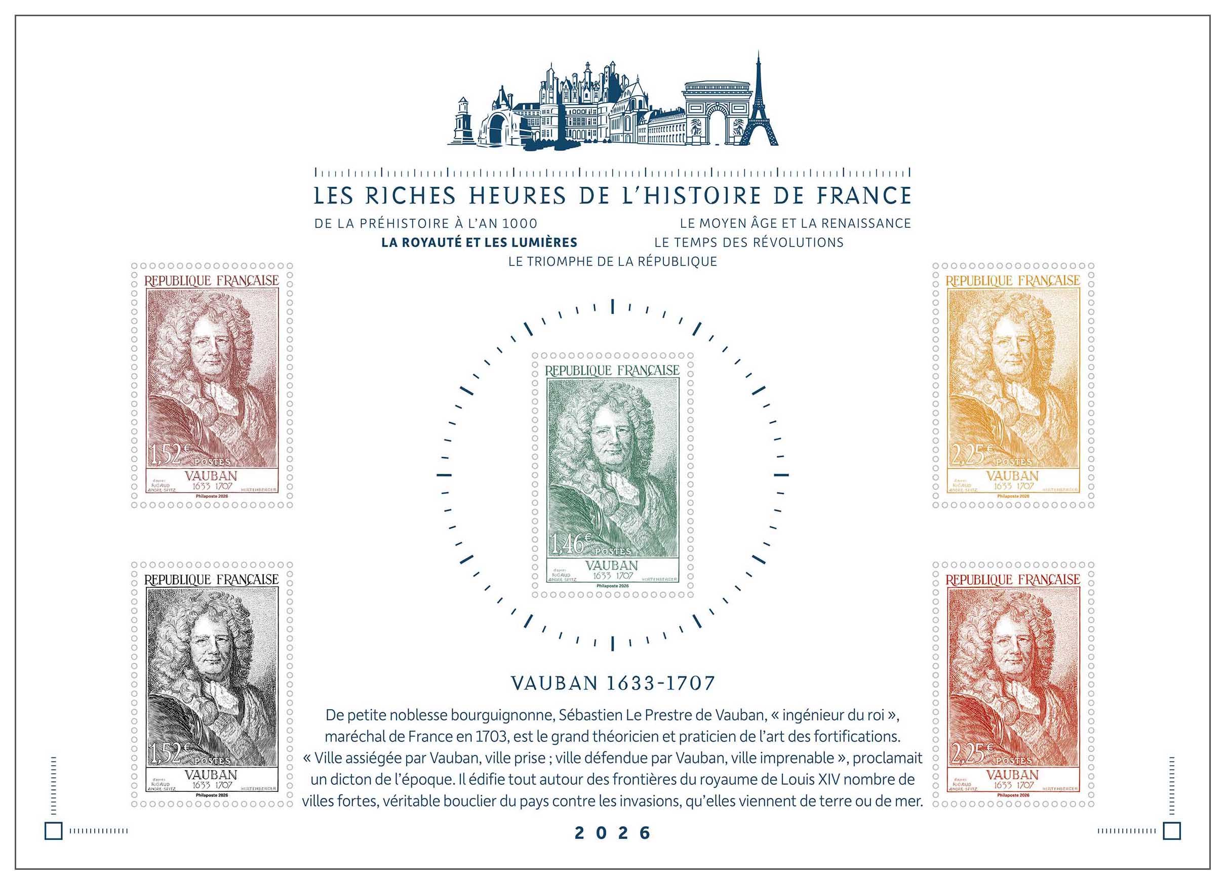 2026 LES RICHES HEURES DE L’HISTOIRE DE FRANCE LA ROYAUTÉ ET LES LUMIÈRES - Vauban 1633-1707