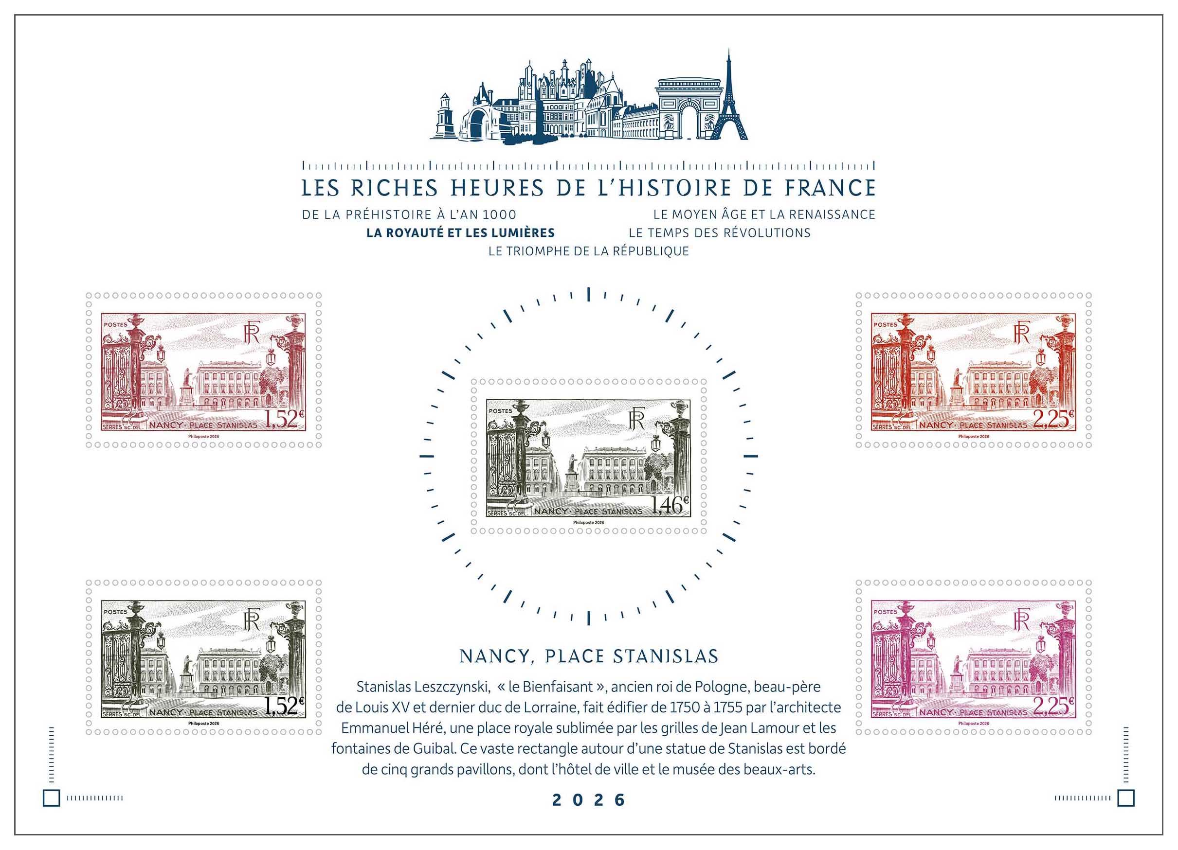 2026 LES RICHES HEURES DE L’HISTOIRE DE FRANCE LA ROYAUTÉ ET LES LUMIÈRES - Nancy, place Stanislas