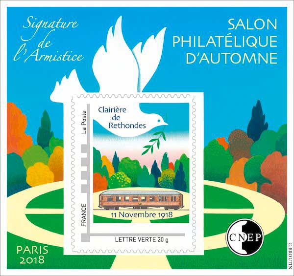 2018 72e Salon philatélique d'automne - Signature de l'armistice - Clairière de Rethondes - 11 novembre 1918
