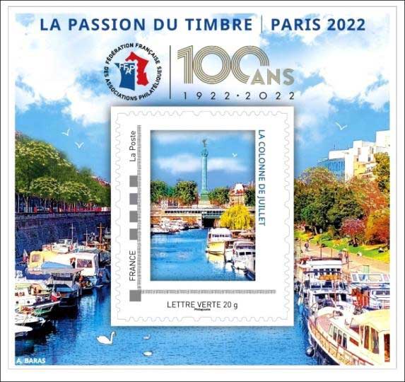 2020 La Passion du Timbre - 100 ans (1922-2022) - Paris 2022