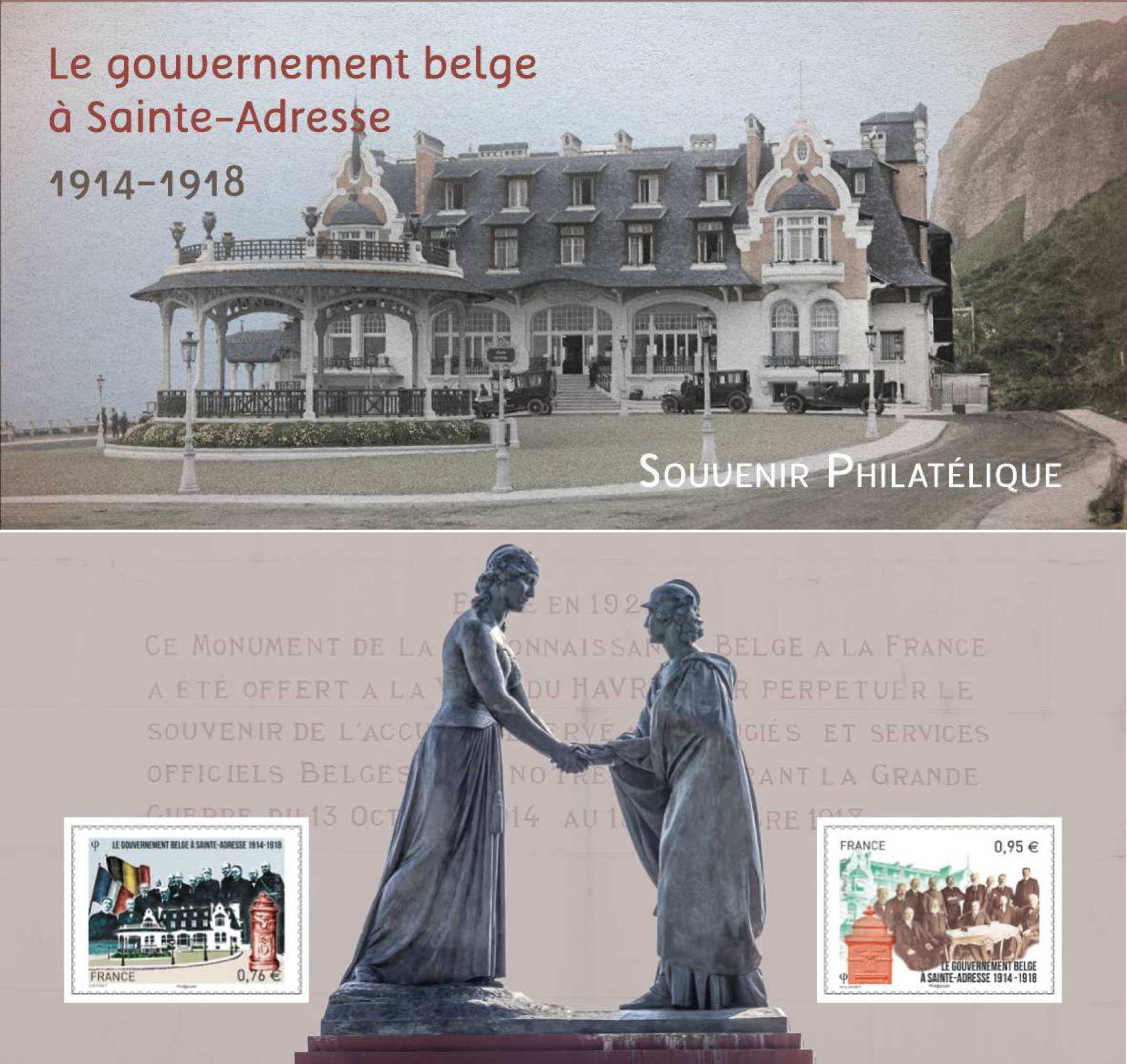 2015 Souvenir philatélique - le gouvernement belge à Sainte-Adresse 