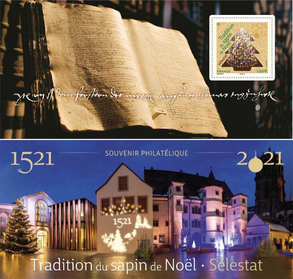 2021 souvenir philatélique -  Tradition du sapin de Noël – Sélestat 