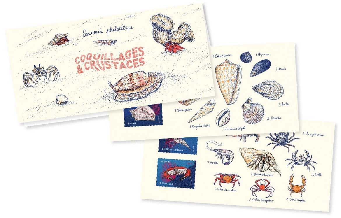 2022 Souvenir philatélique COQUILLAGES & CRUSTACÉS
