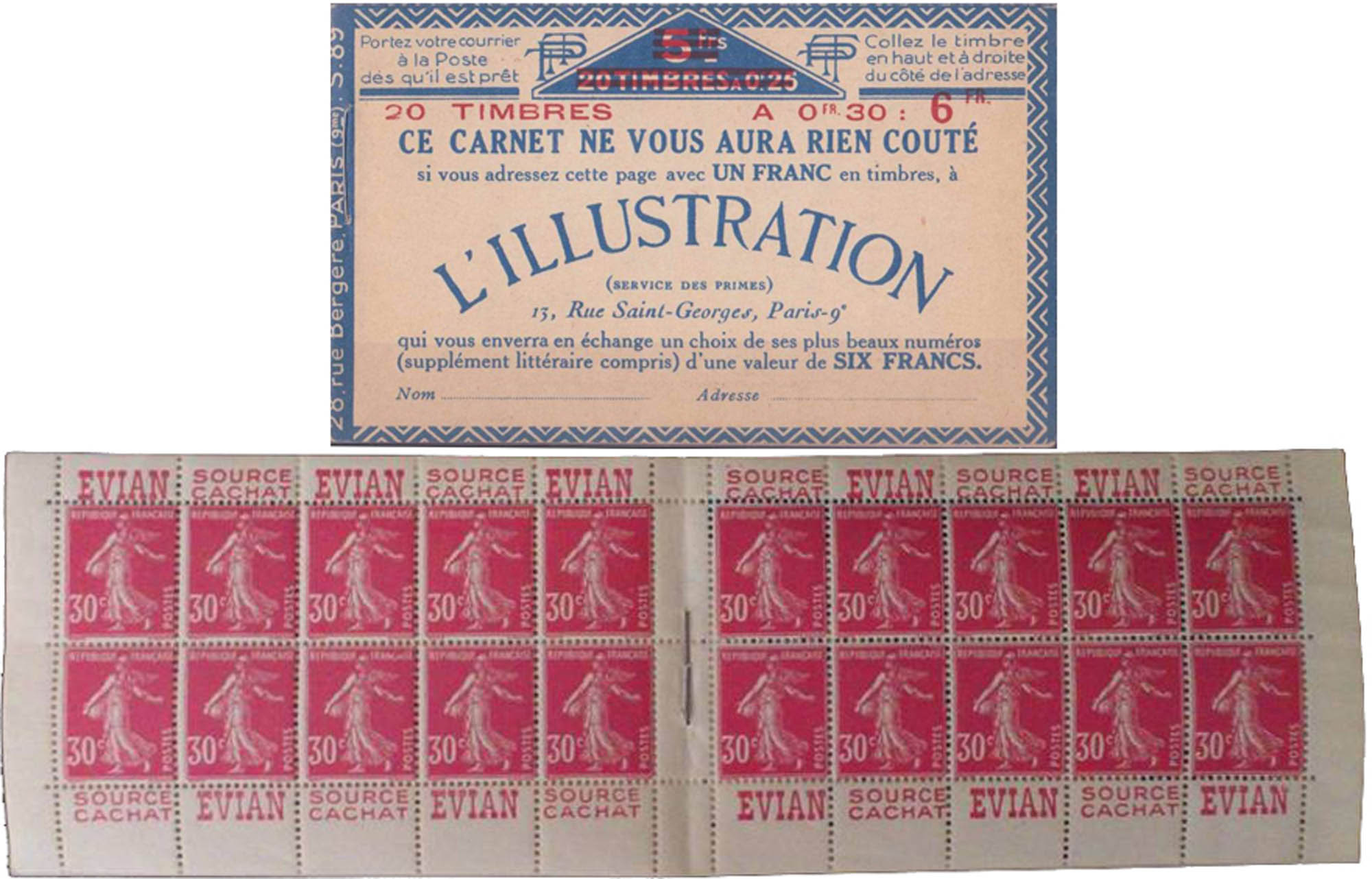 1925 Évian source cachat