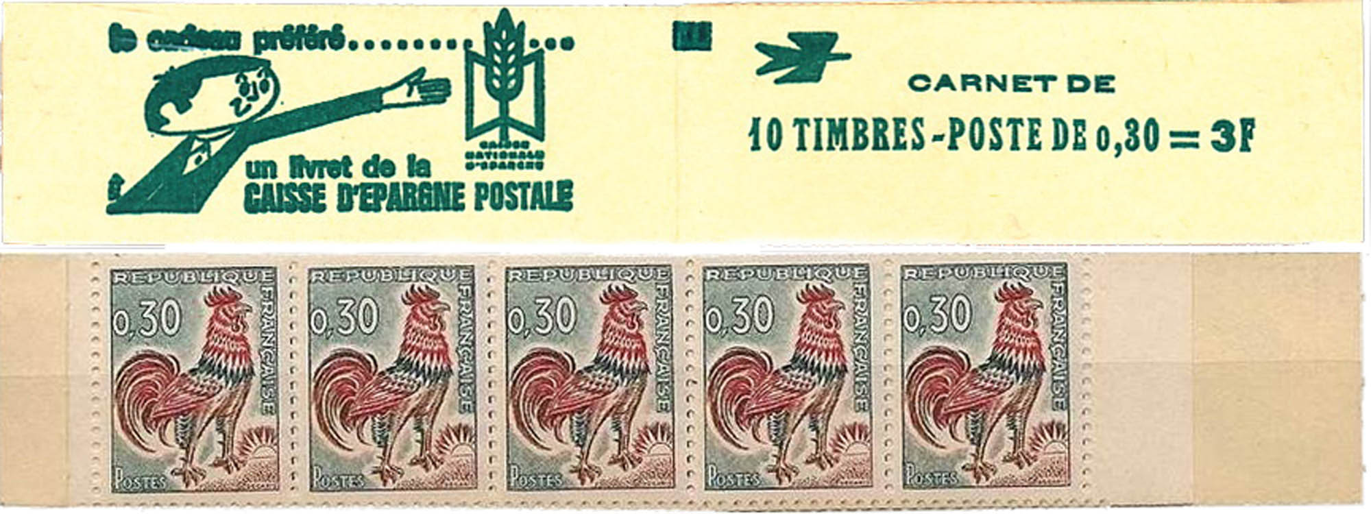 1965 Caisse d'épargne postale - Coq de Decaris