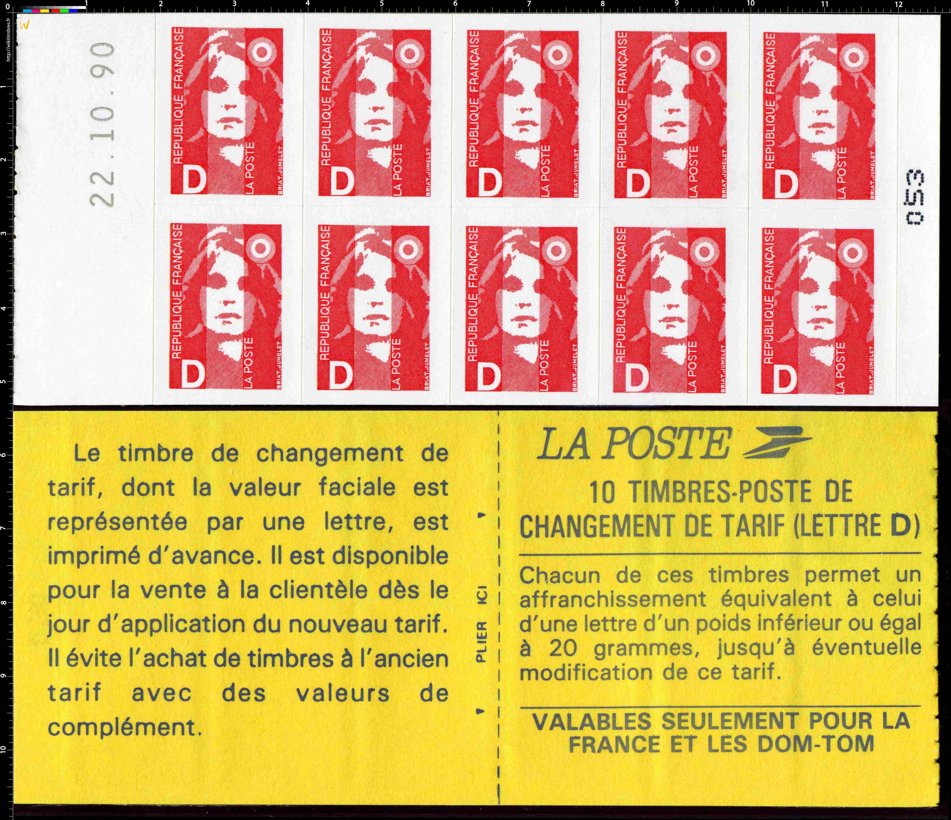changement de tarif (Lettre D)