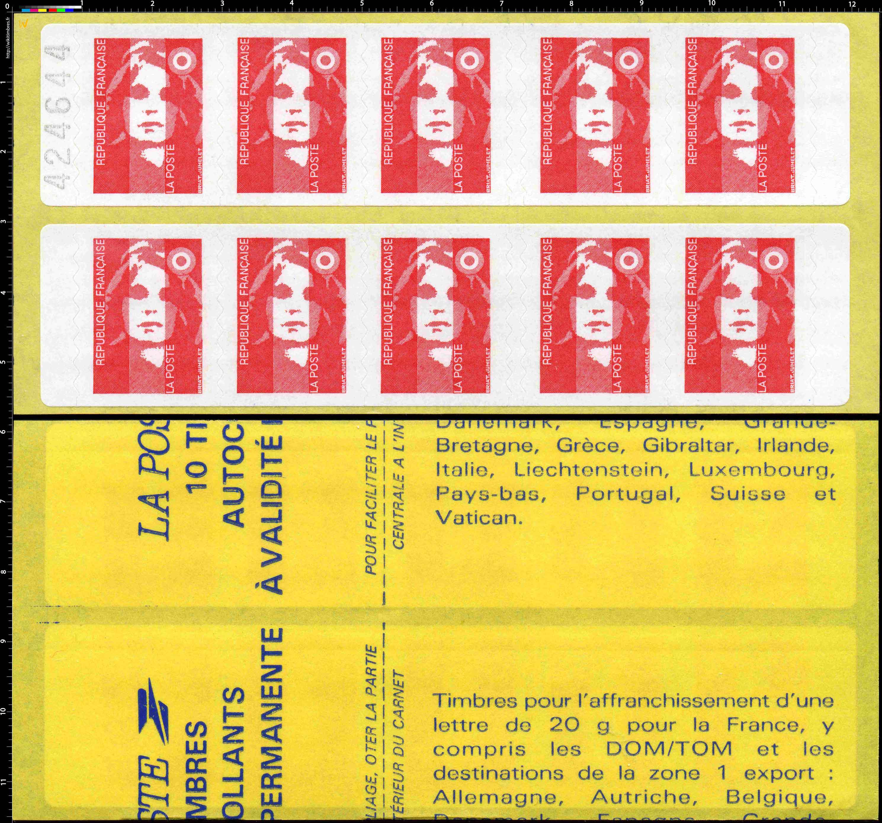 Les timbres autocollants à validité permanente