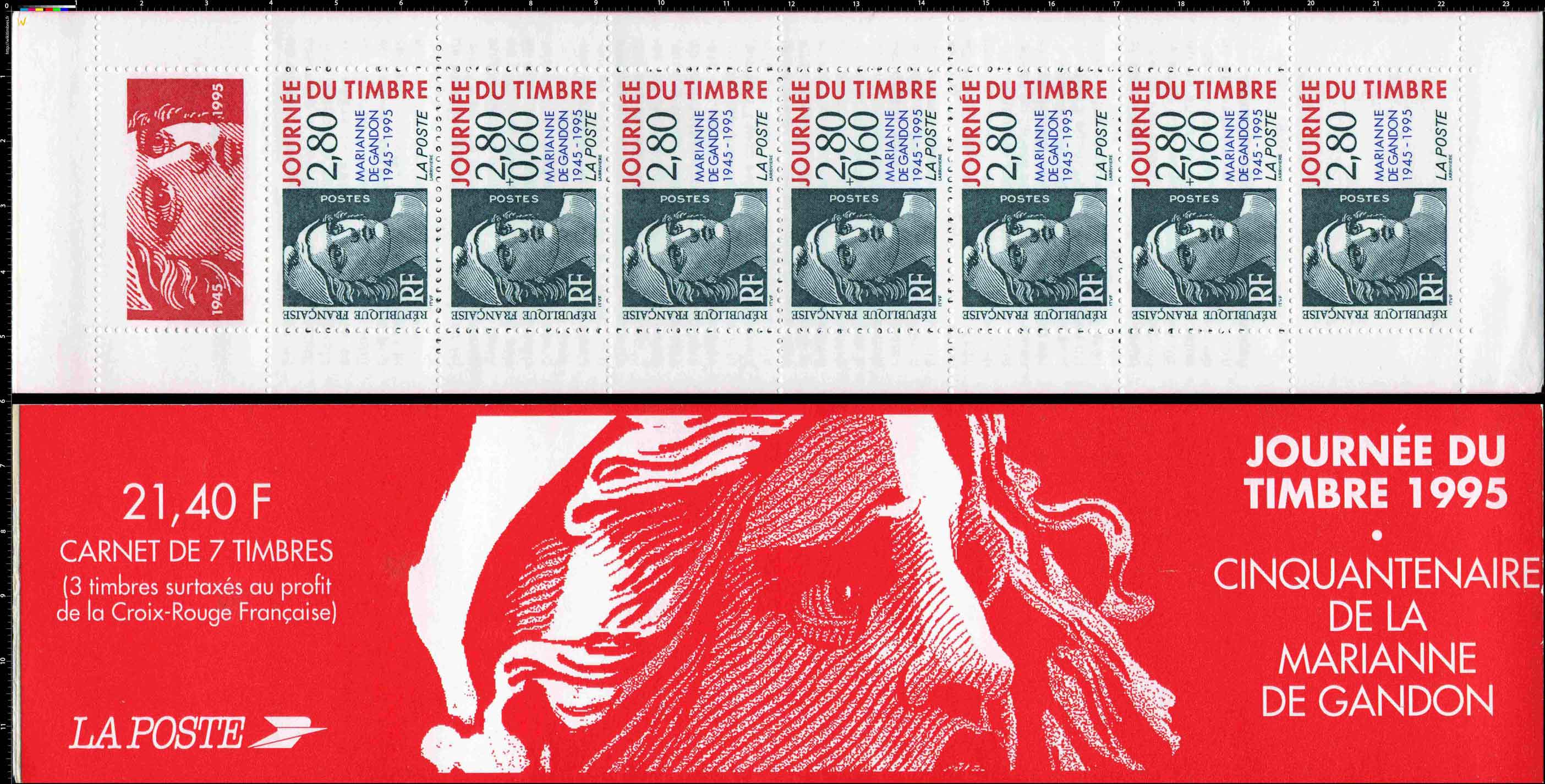 1995 JOURNÉE DU TIMBRE CINQUANTENAIRE DE LA MARIANNE DE GANDON