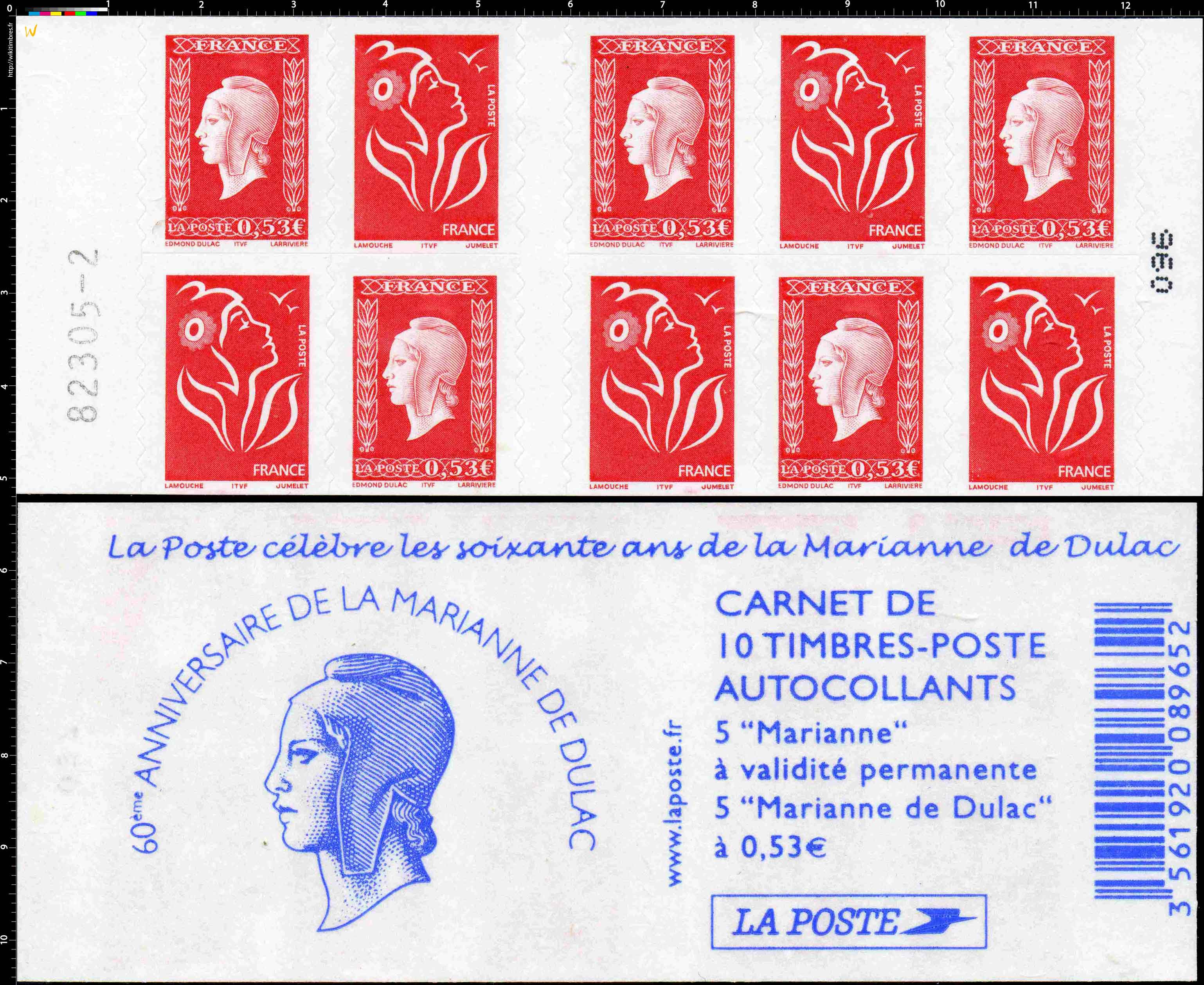 2005 La Poste célèbre les soixante ans de la Marianne de Dulac