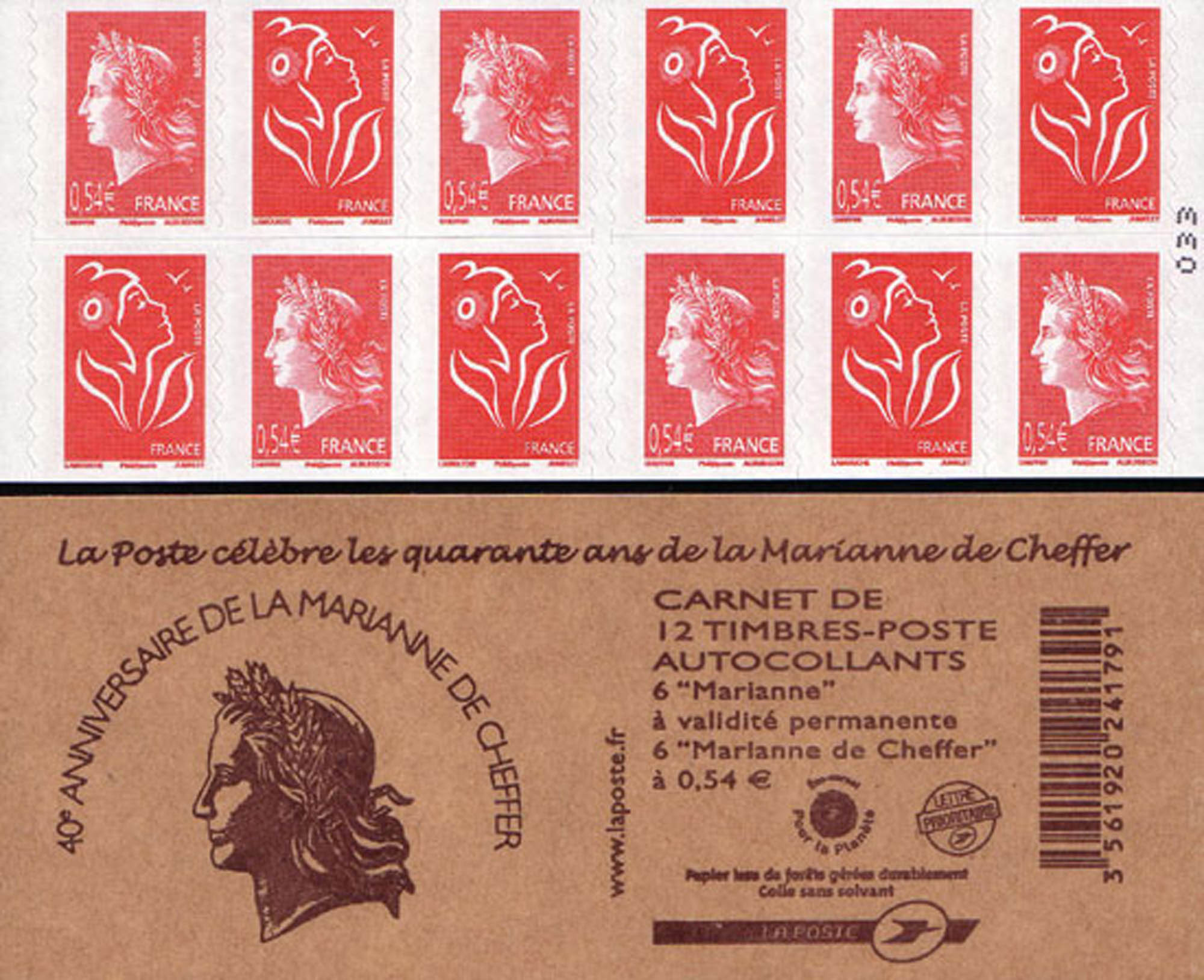 2007 La Poste célèbre les quarante ans de la Marianne de Cheffer