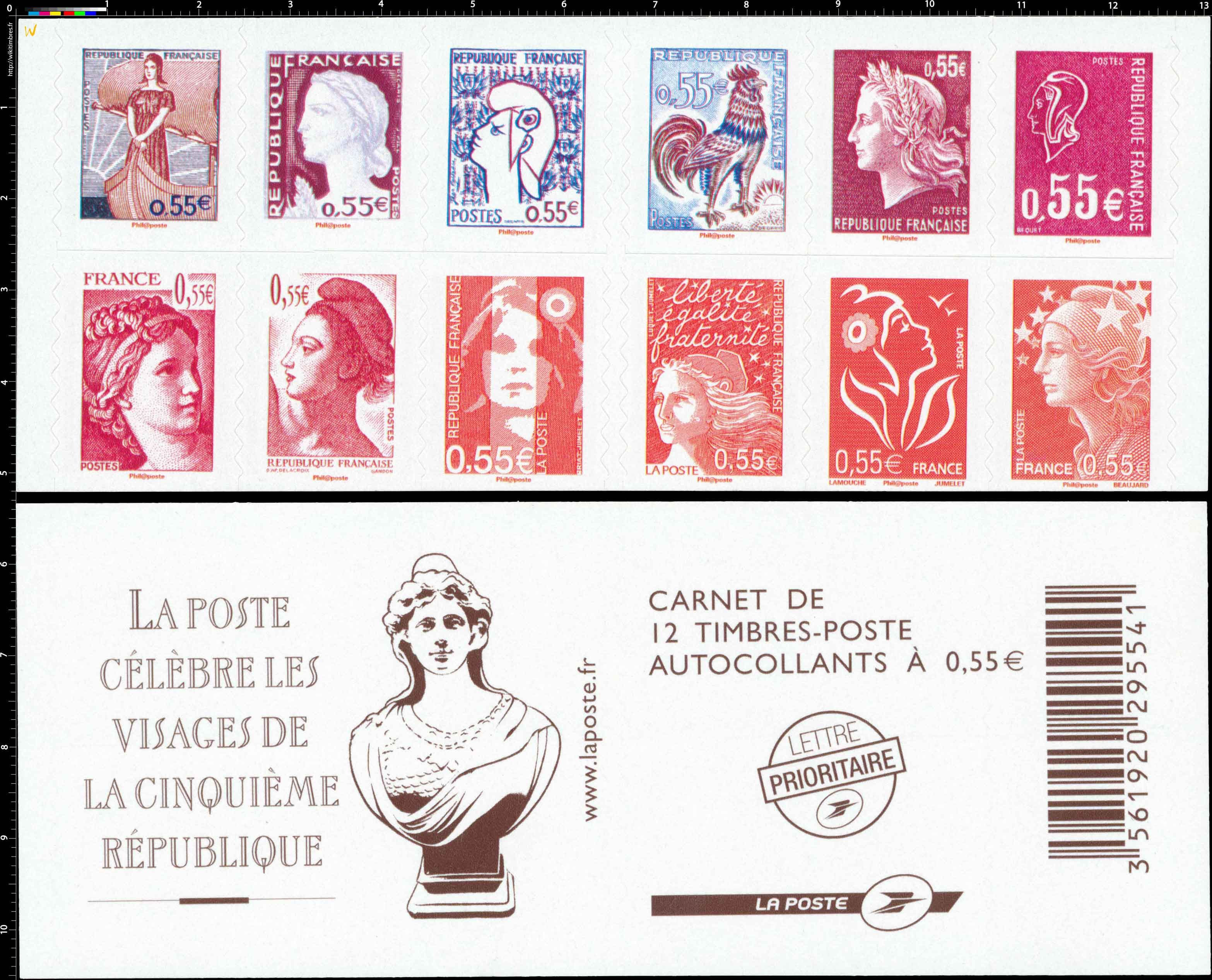 2008 La Poste célèbre les visages de la cinquième république