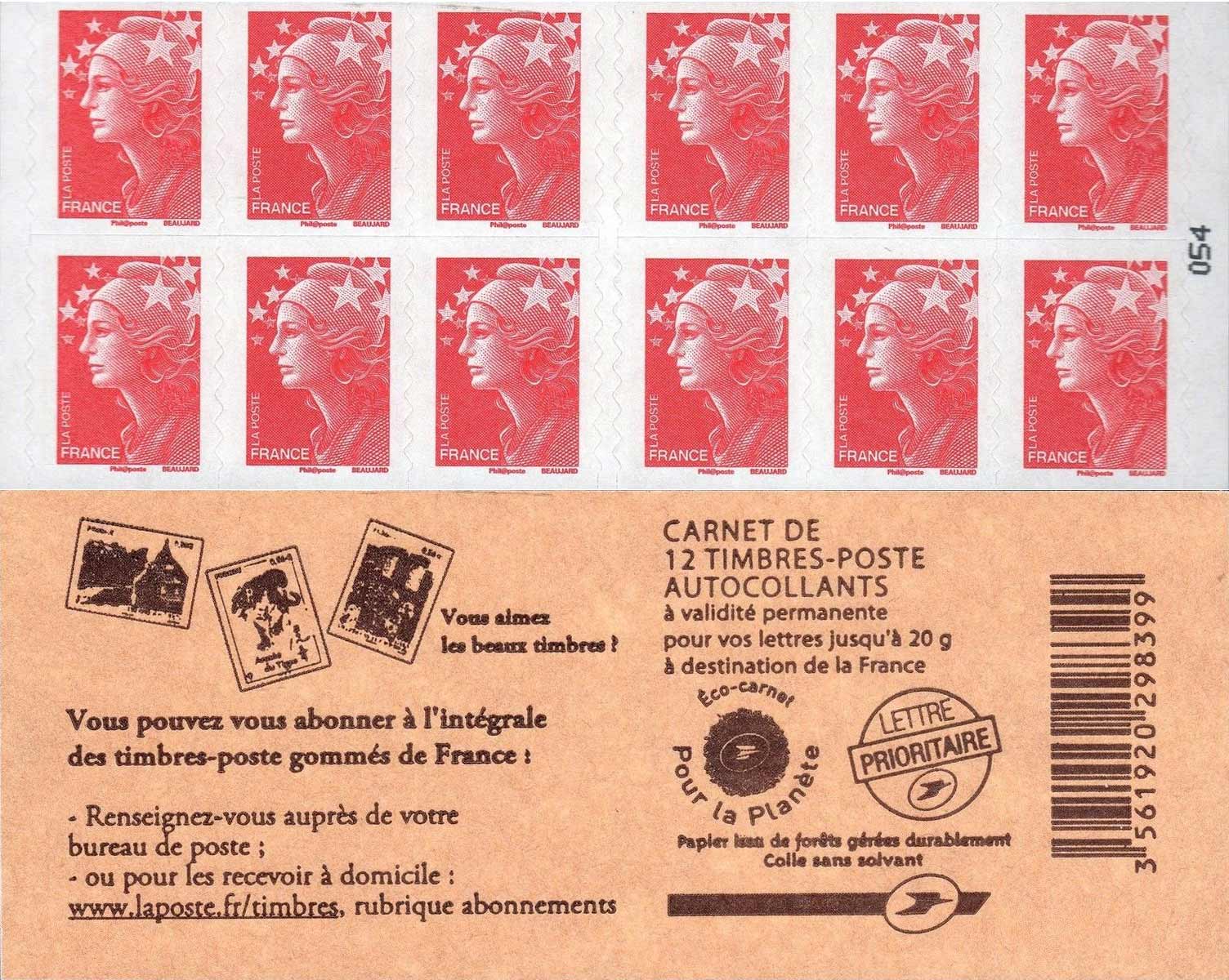 2010 Vous pouvez vous abonner à l'intégrale des timbres-postes gommés