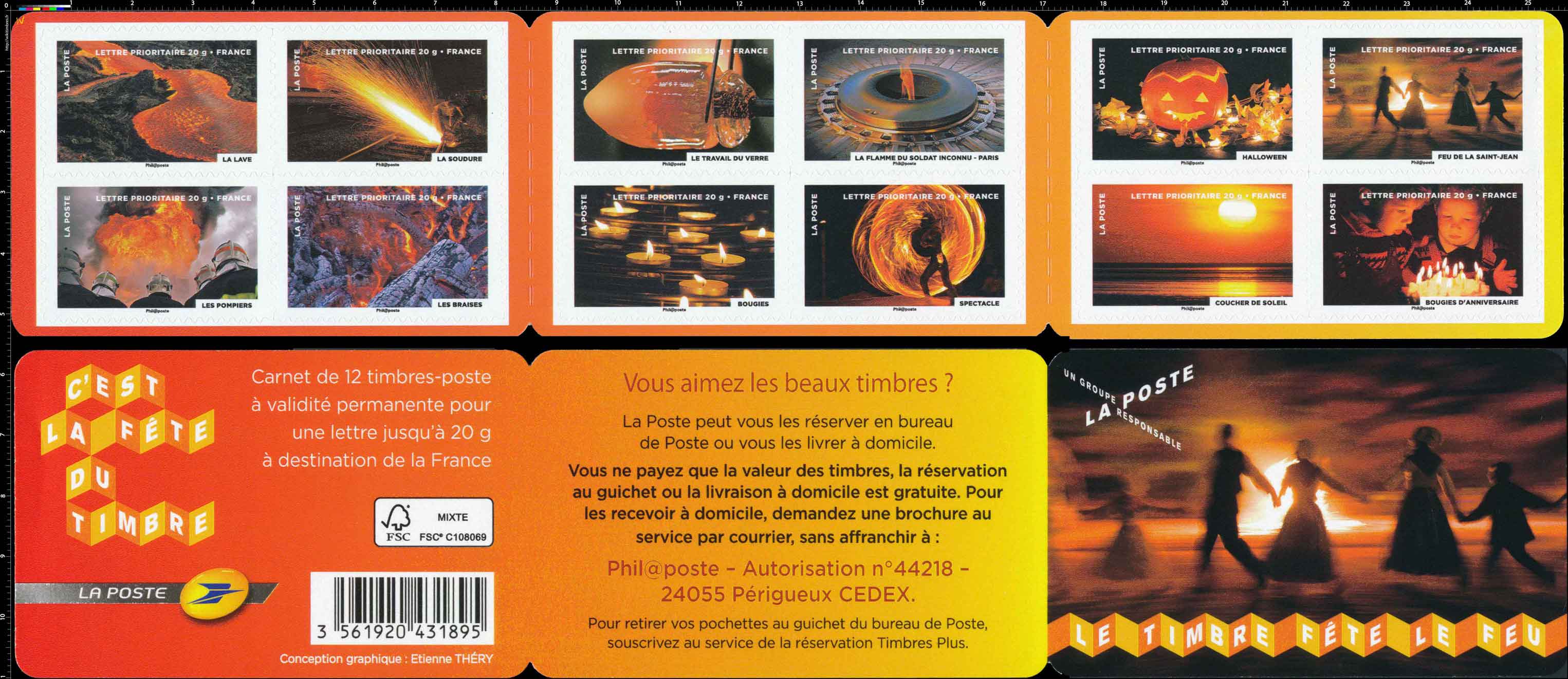 Carnet Fête du Timbre - le feu