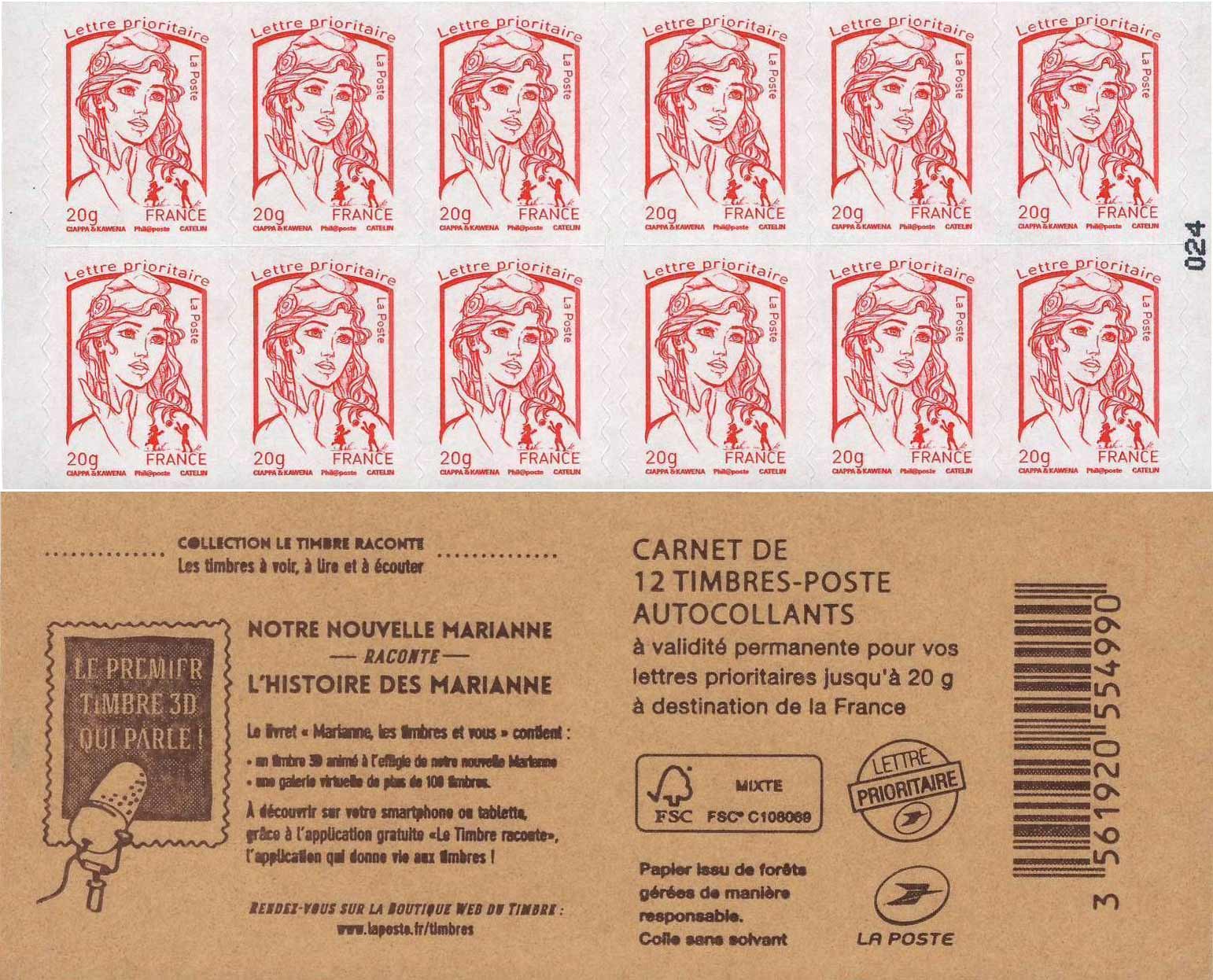 2013 Carnet “L’histoire des Marianne” 