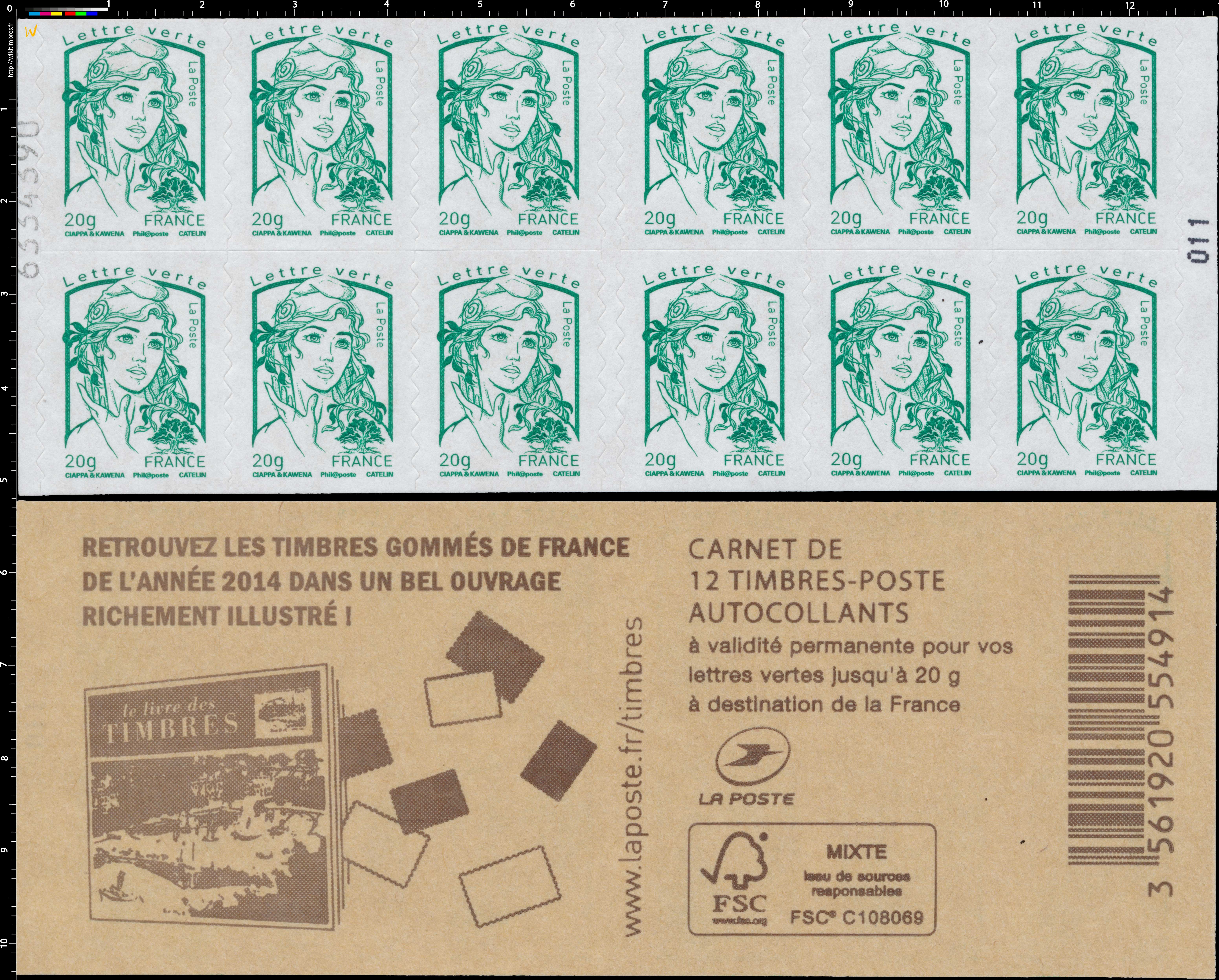 2014 Carnet livre des timbres 2014