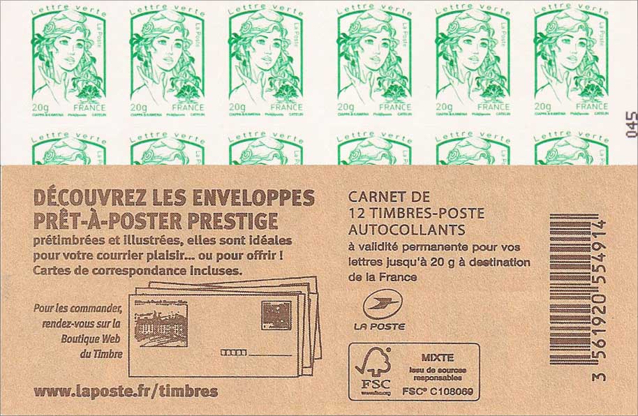 2014 Carnet découvrez les enveloppes prêt-à-poster prestige