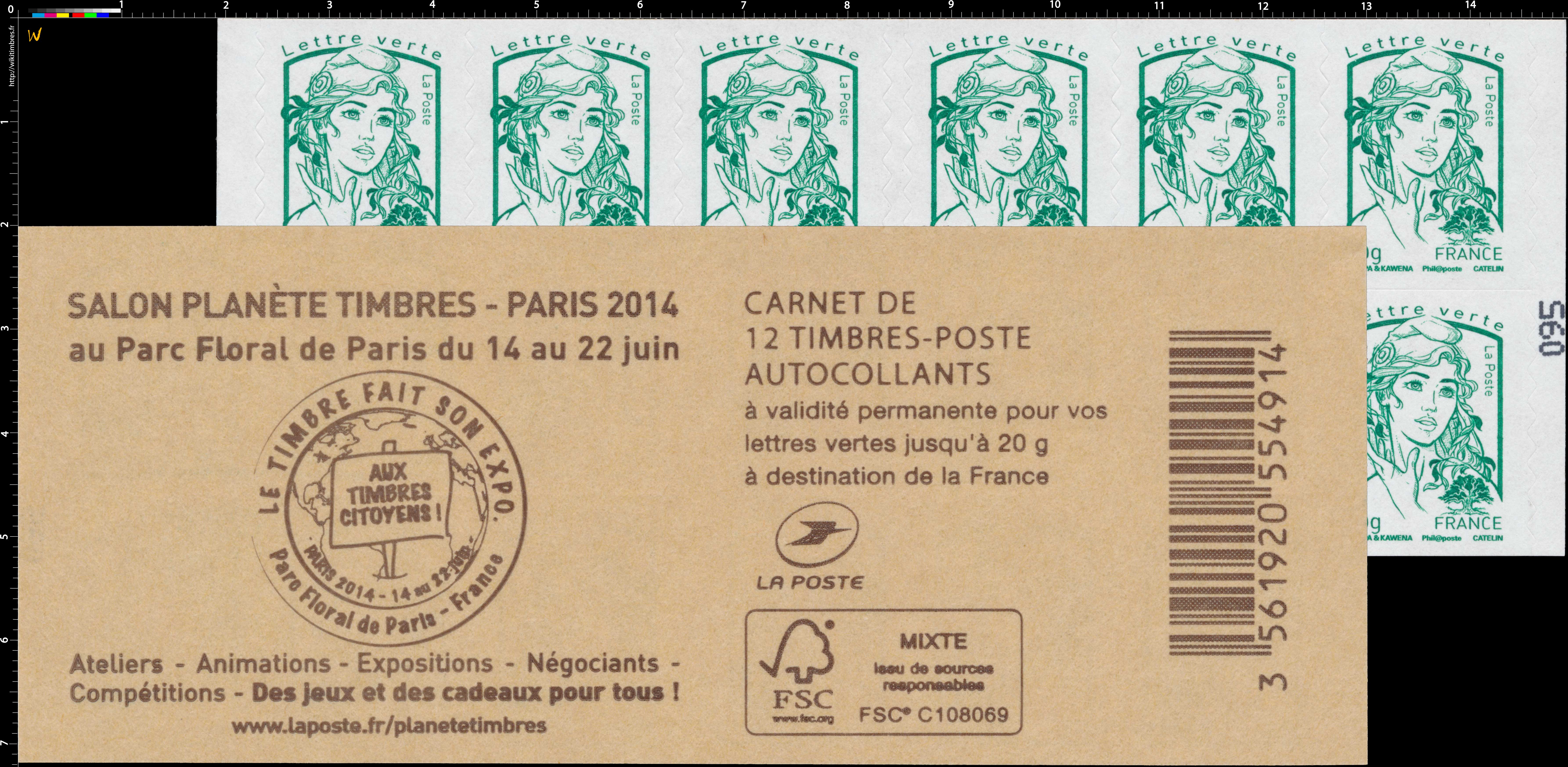 Carnet Salon planète timbres au Parc Floral de Paris du 14 au 22 juin 2014