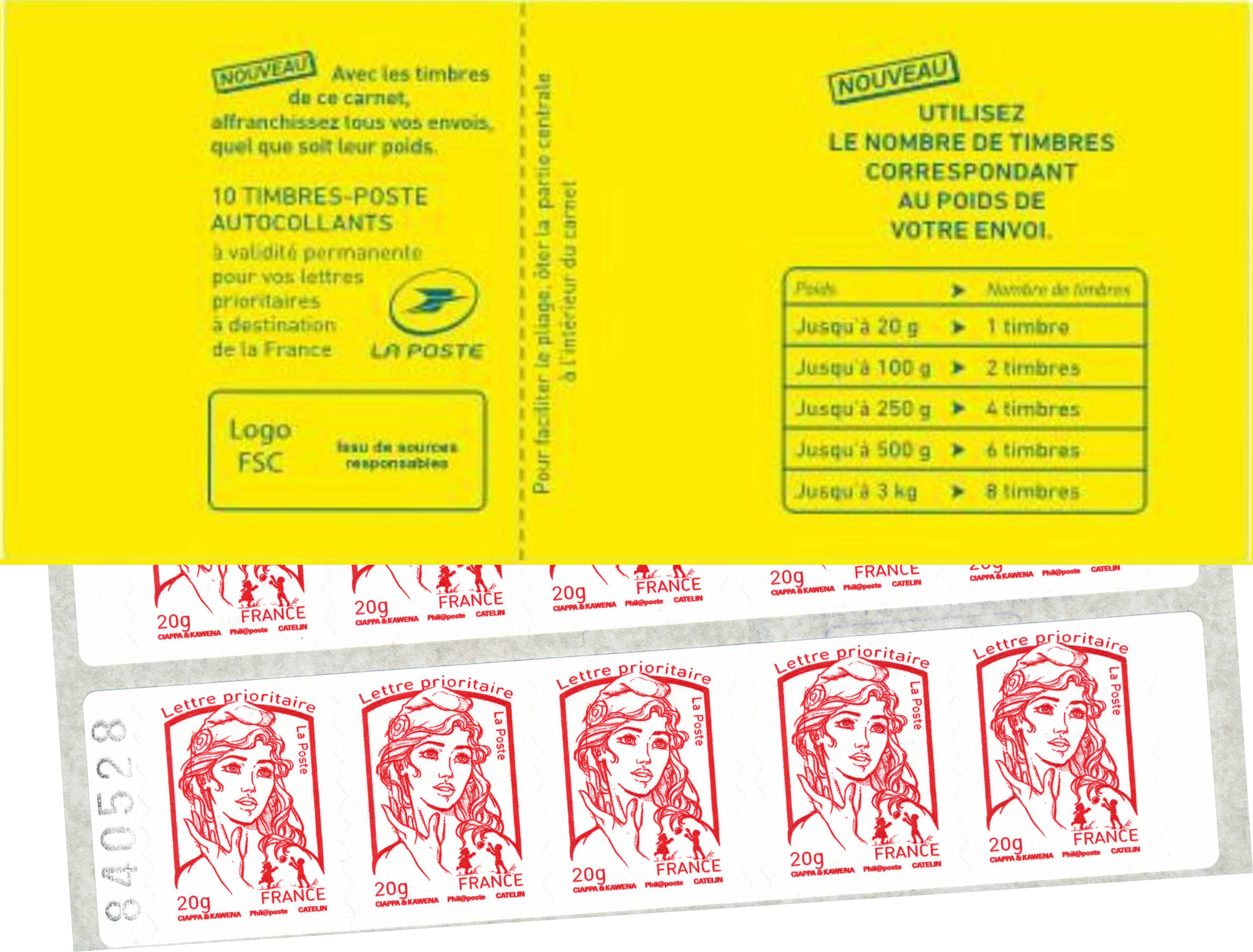 2016 Carnet Couverture : pub nouveaux tarifs lettre prioritaire France