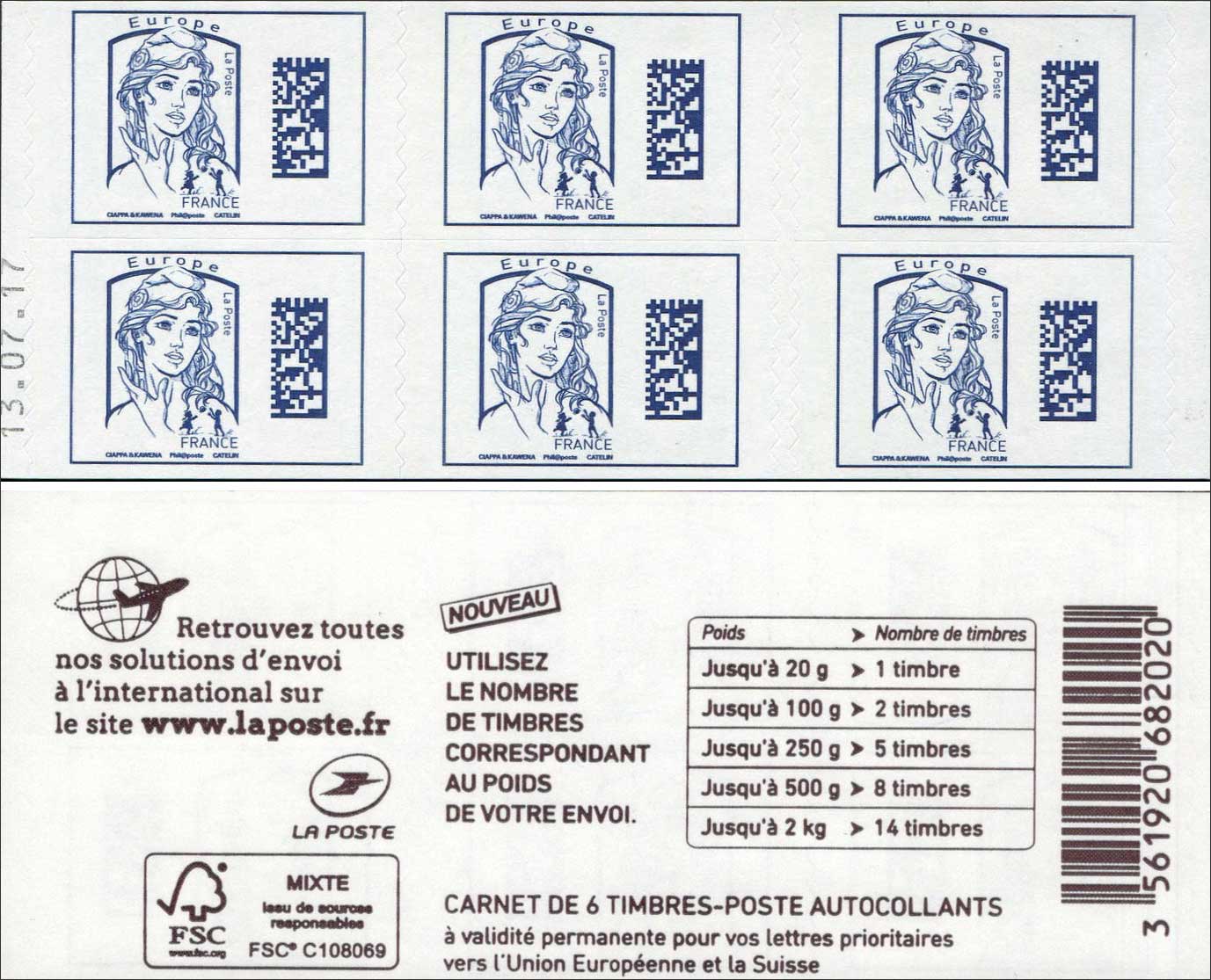 2017 Nouveau tarif 2017 - timbres Europe