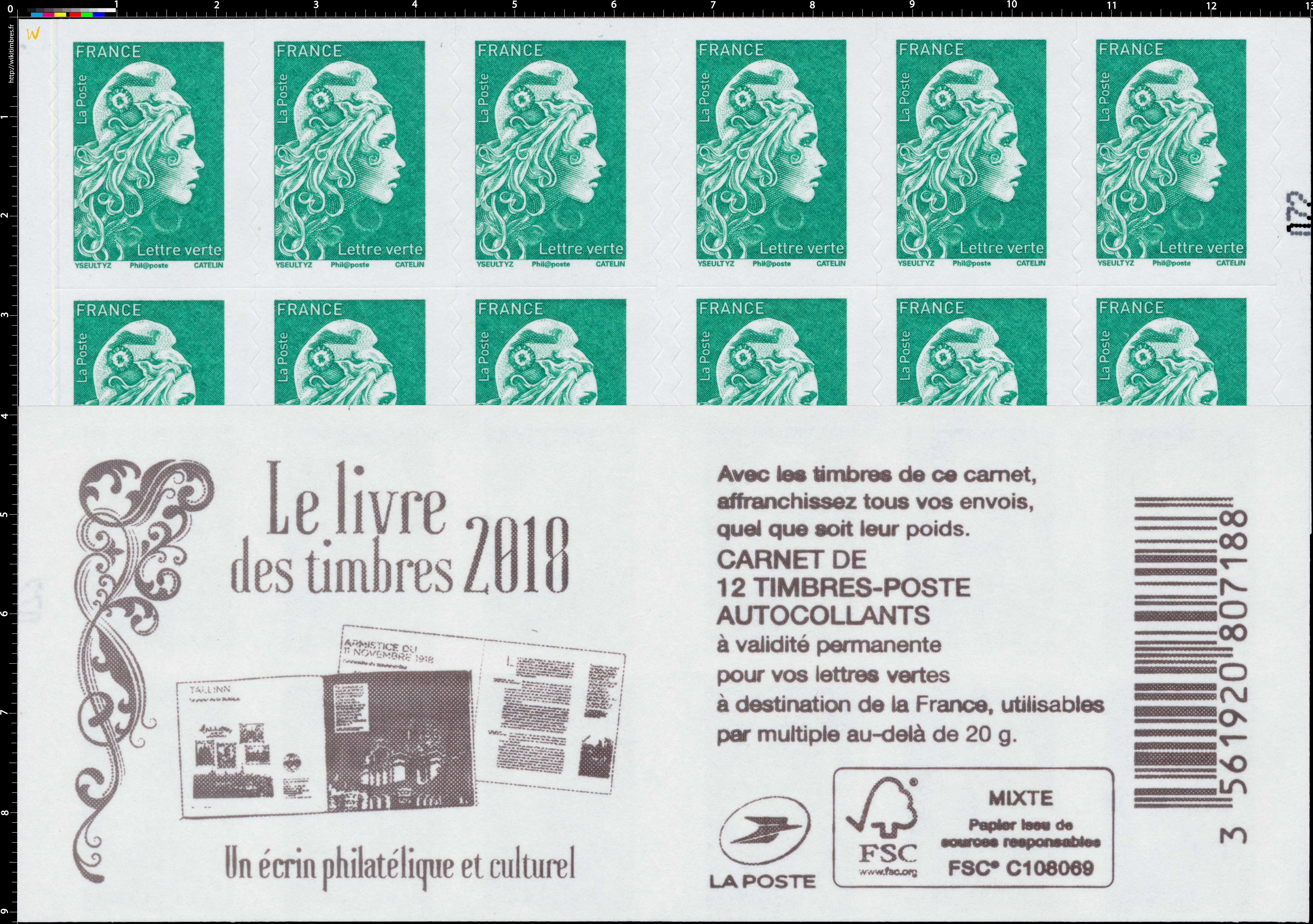 2018 Le livre des timbres 2018