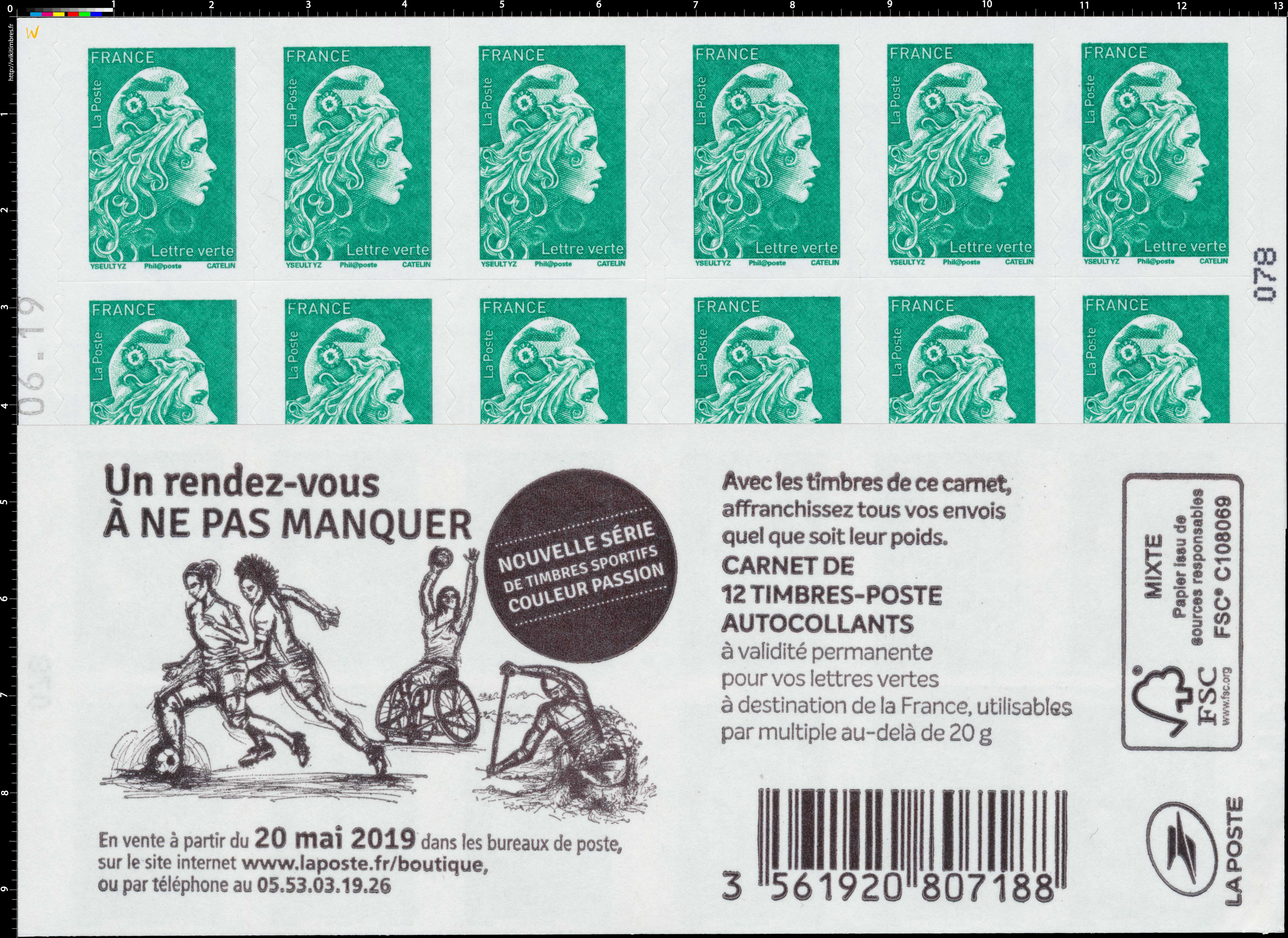 2019 Un rendez-vous à ne pas manquer - Nouvelle série de timbres sportifs couleur passion