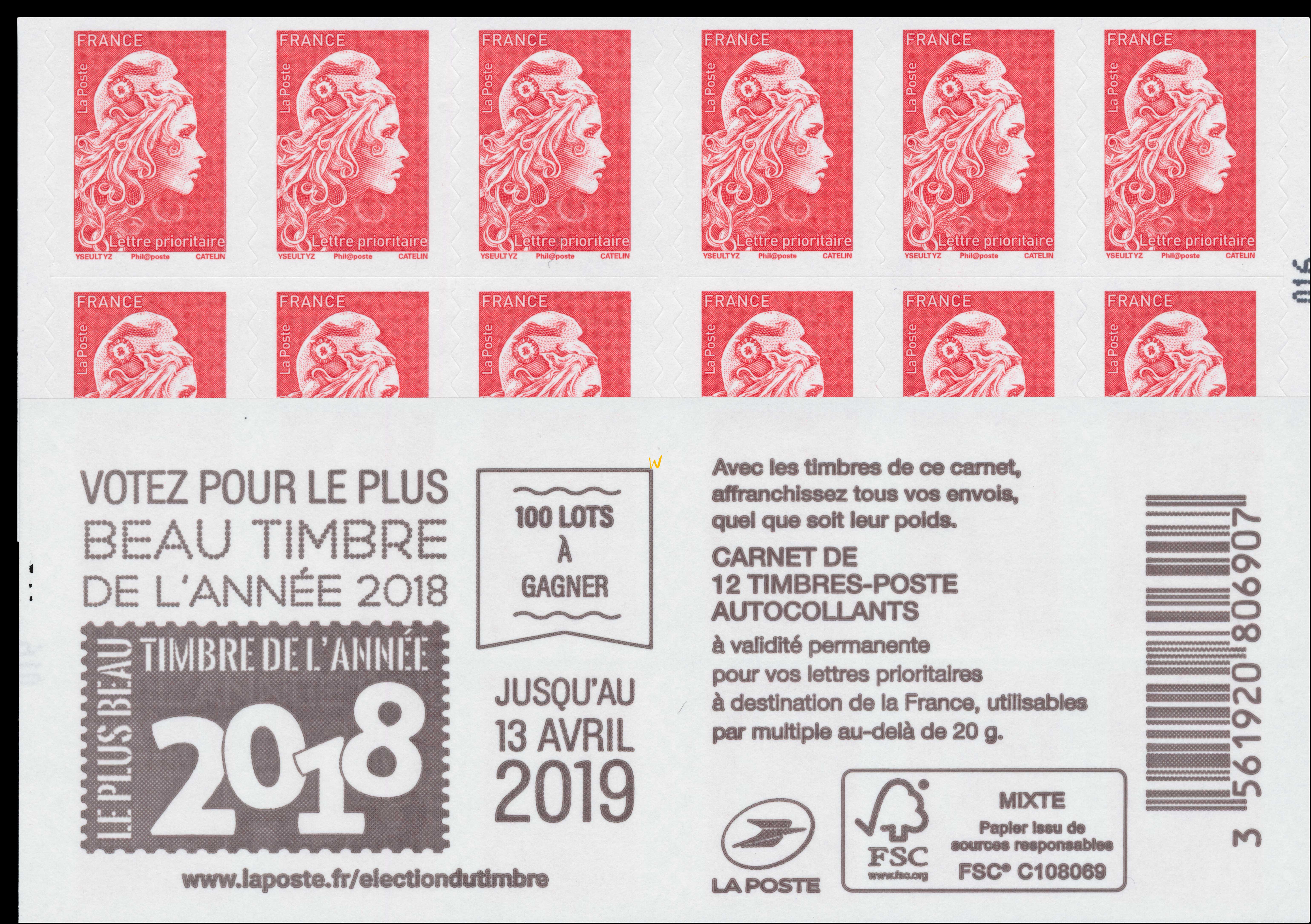 2019 élection du timbre