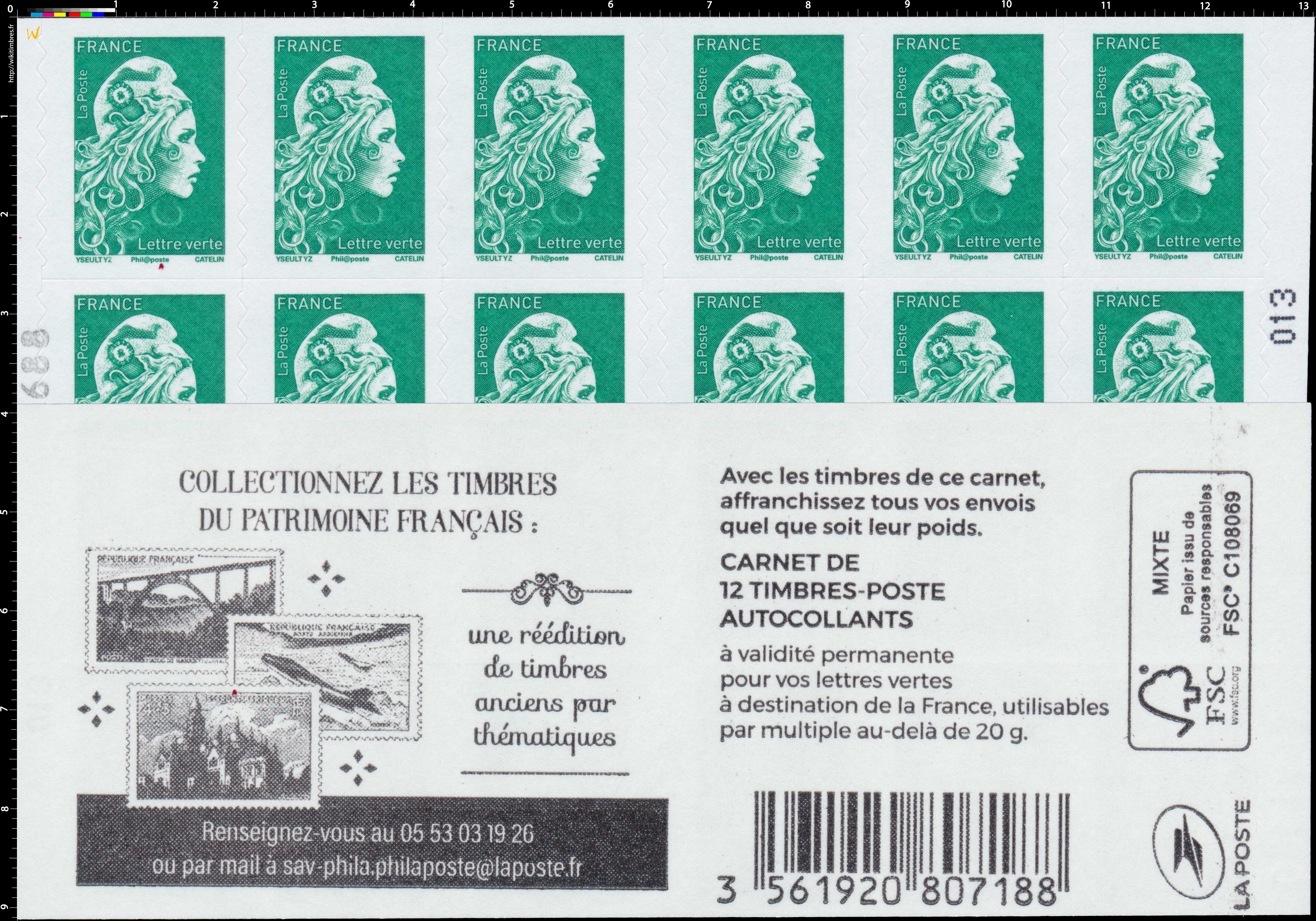 2019 Collectionnez les timbres du patrimoine français