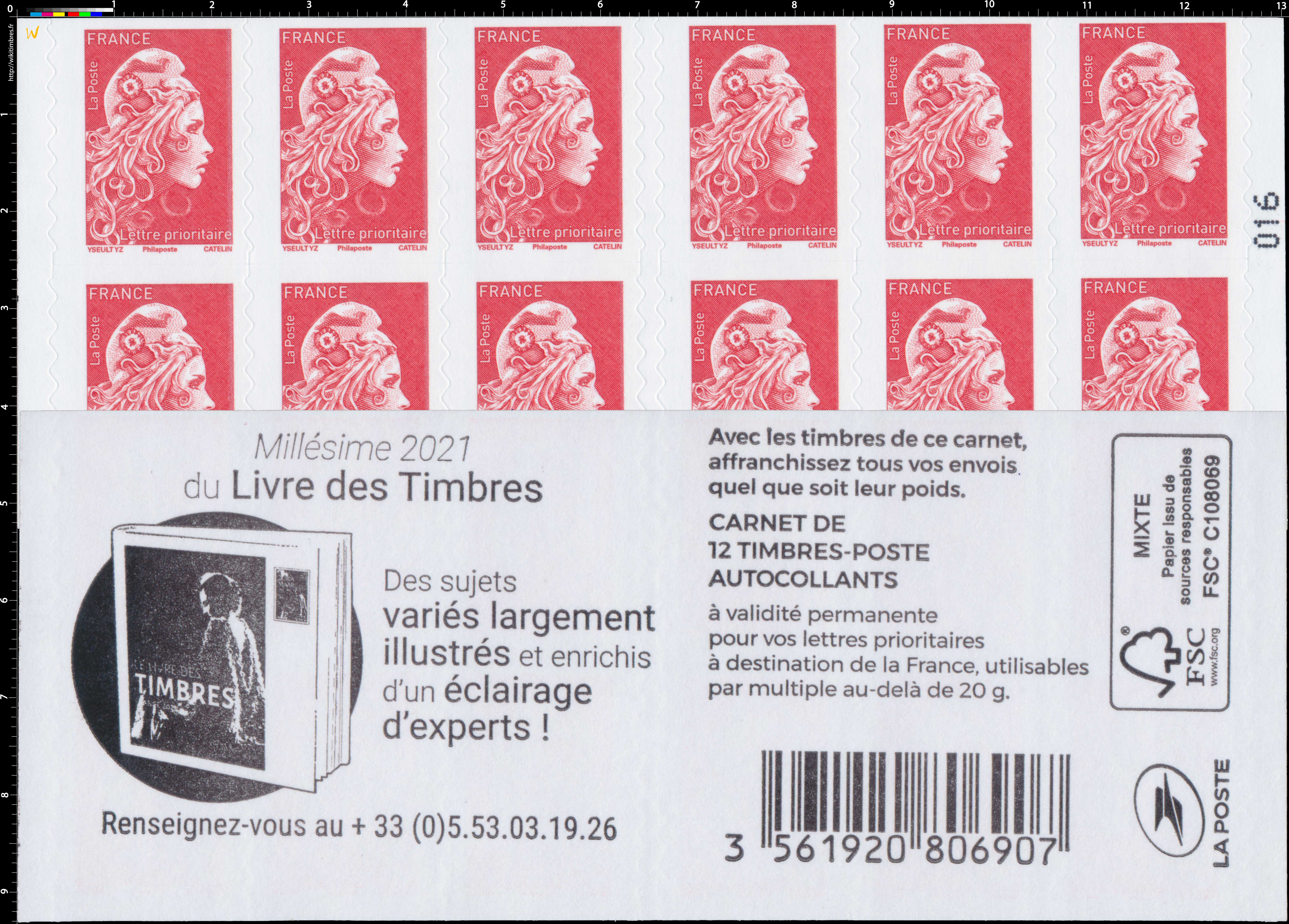 2021 LE LIVRE DES TIMBRES