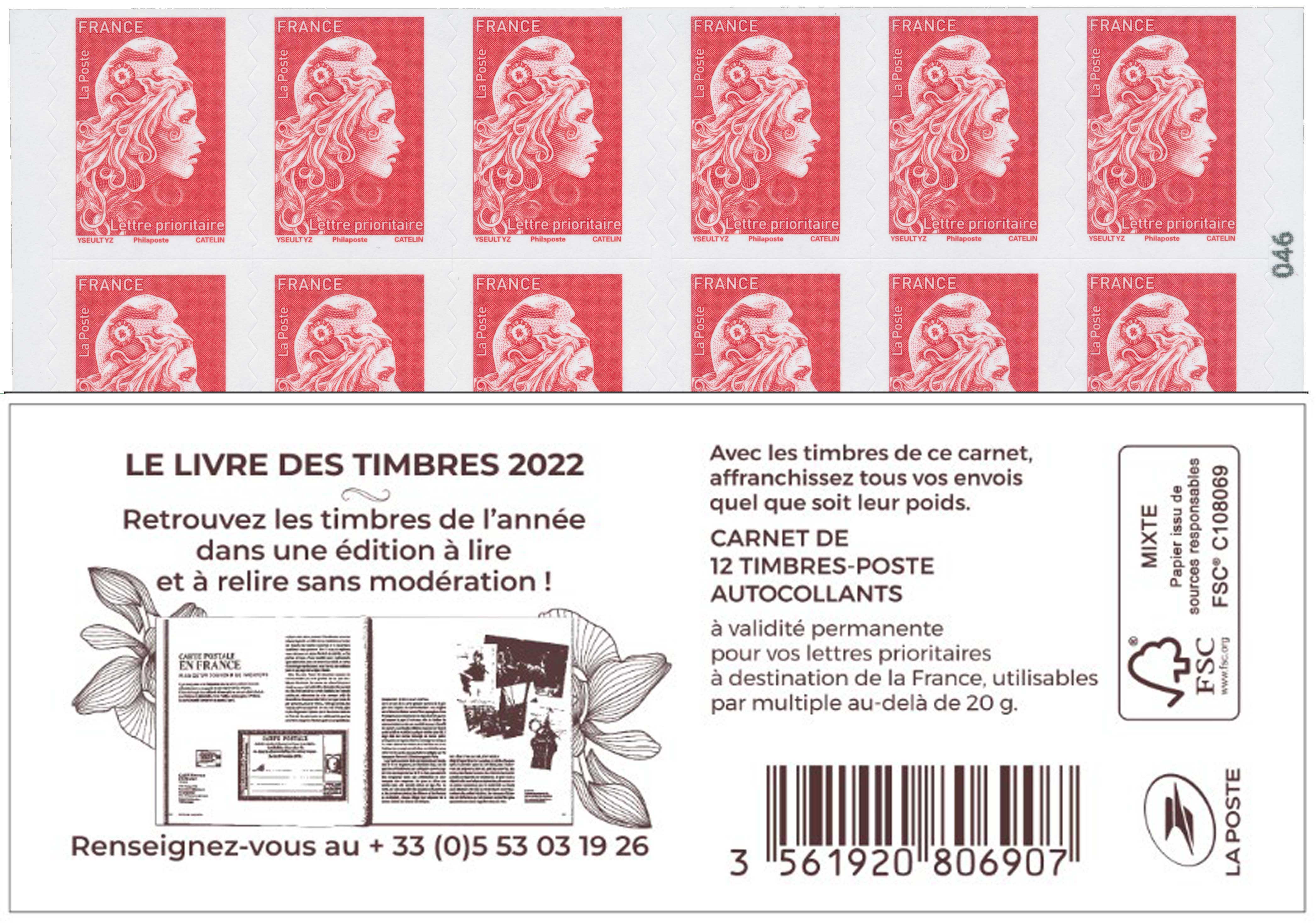 2022 LE LIVRE DES TIMBRES 2022