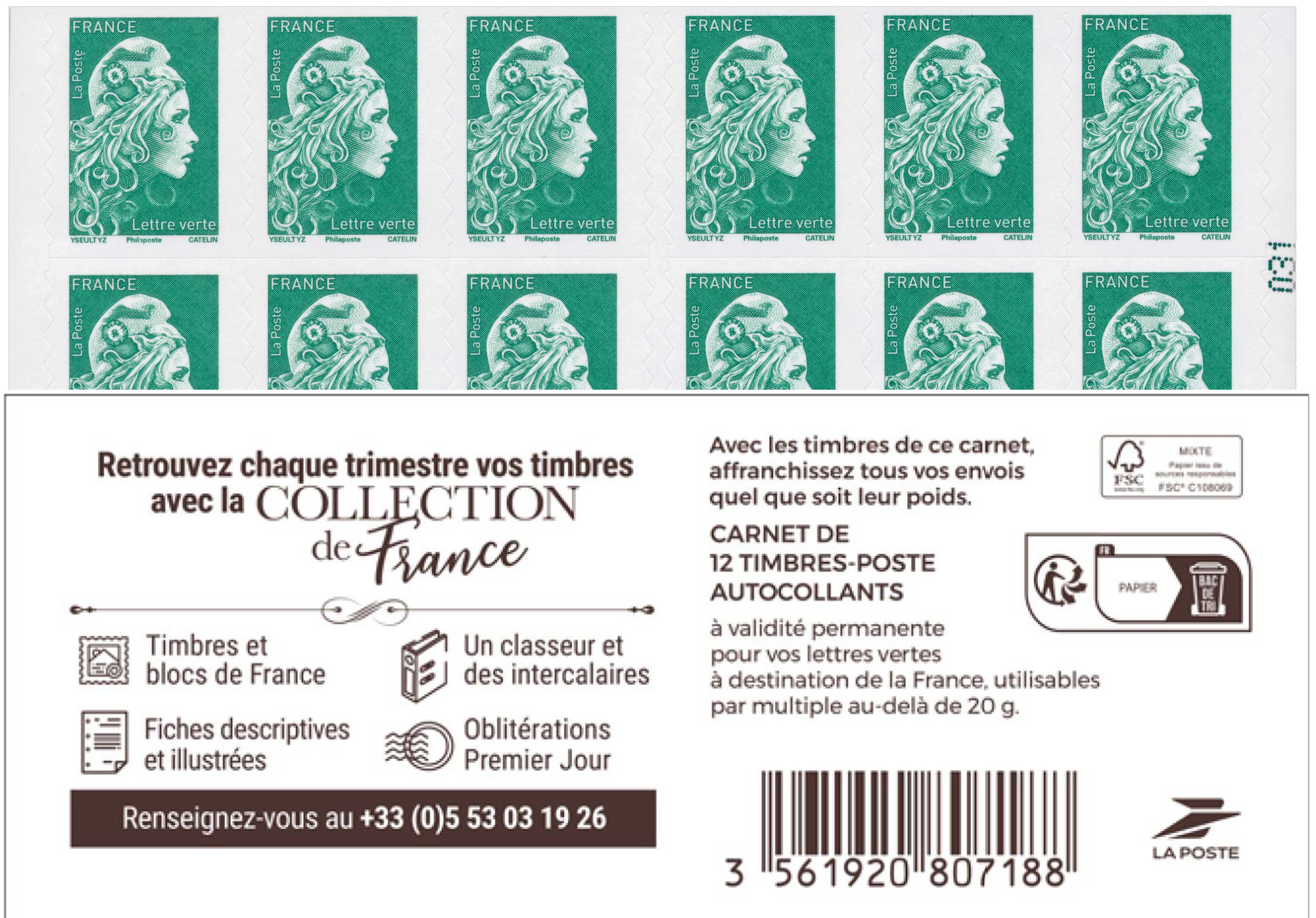 2023 CARNET MARIANNE - COLLECTION DE FRANCE