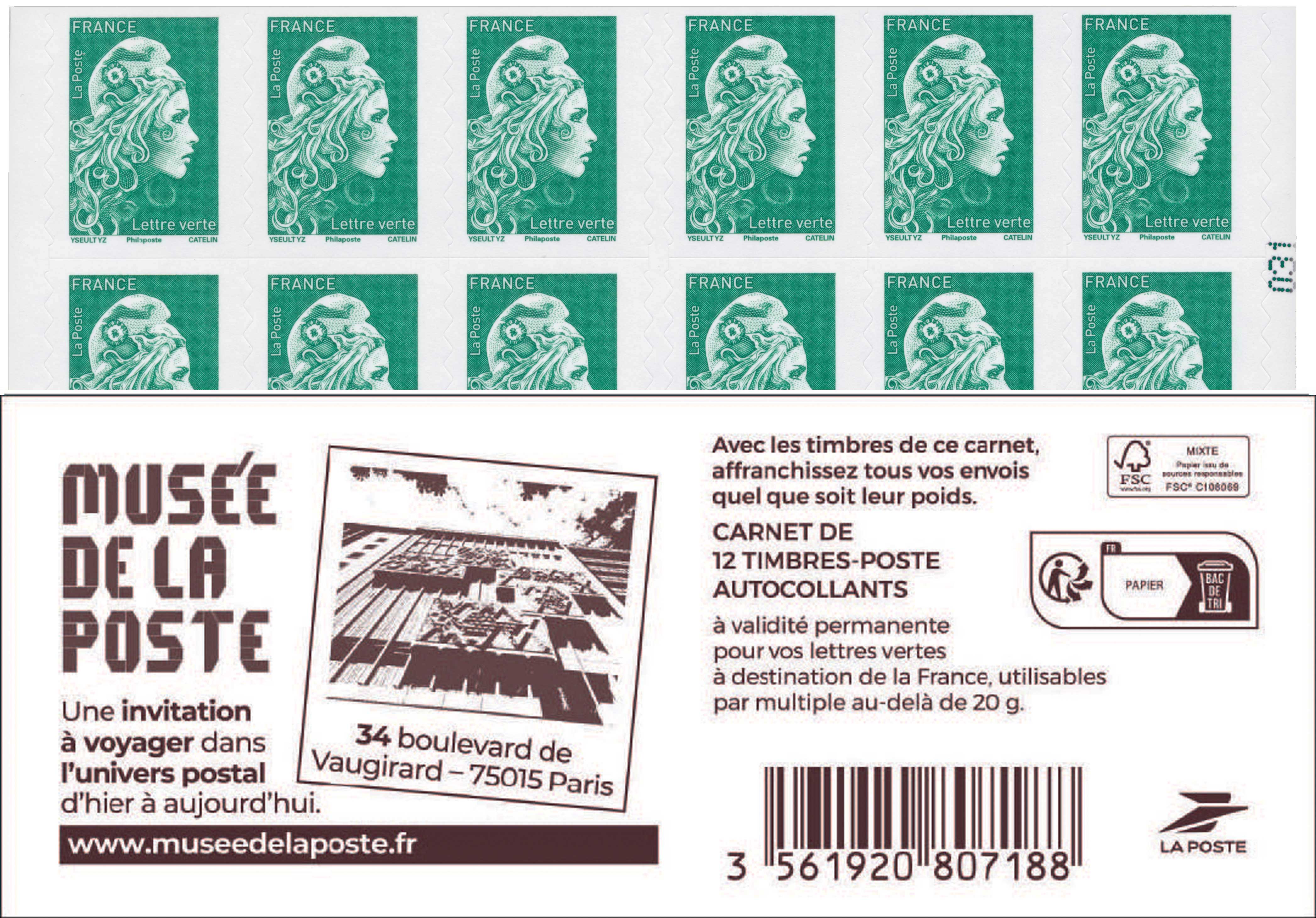 2023 CARNET MARIANNE -  MUSÉE DE LA POSTE