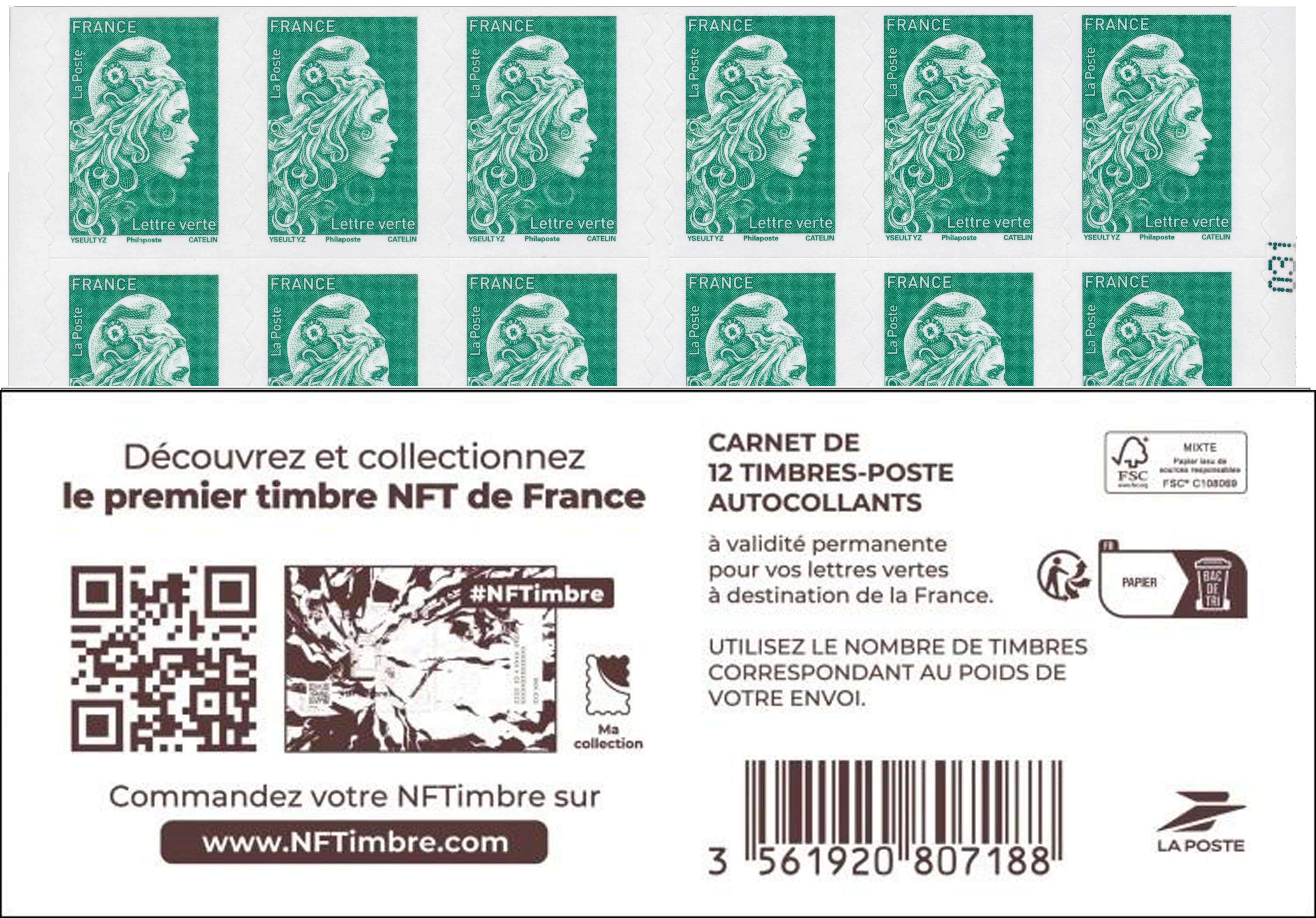 2023 CARNET MARIANNE -  PREMIER TIMBRE NFT DE FRANCE