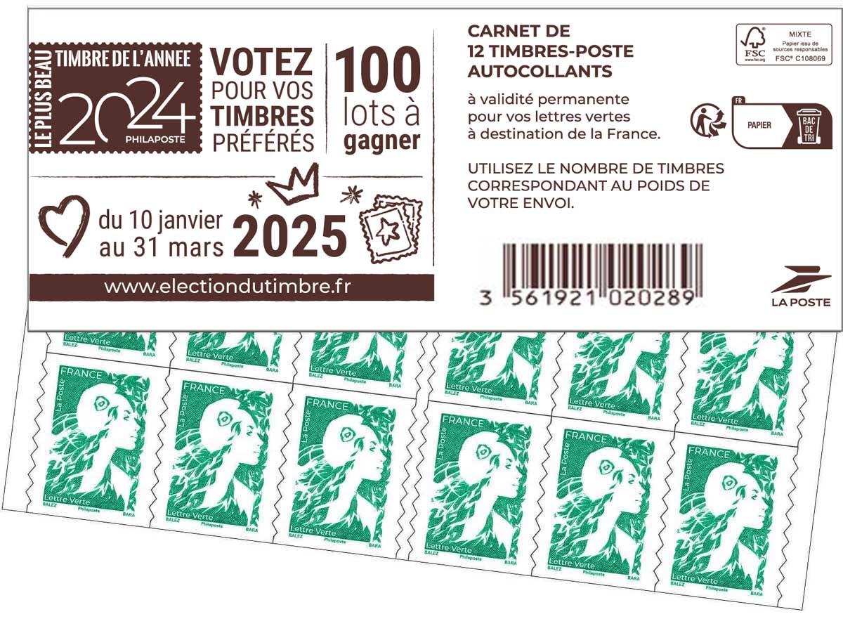 2025 CARNET VOTEZ POUR VOS TIMBRES PREFERES 2024 - 100 lots à gagner