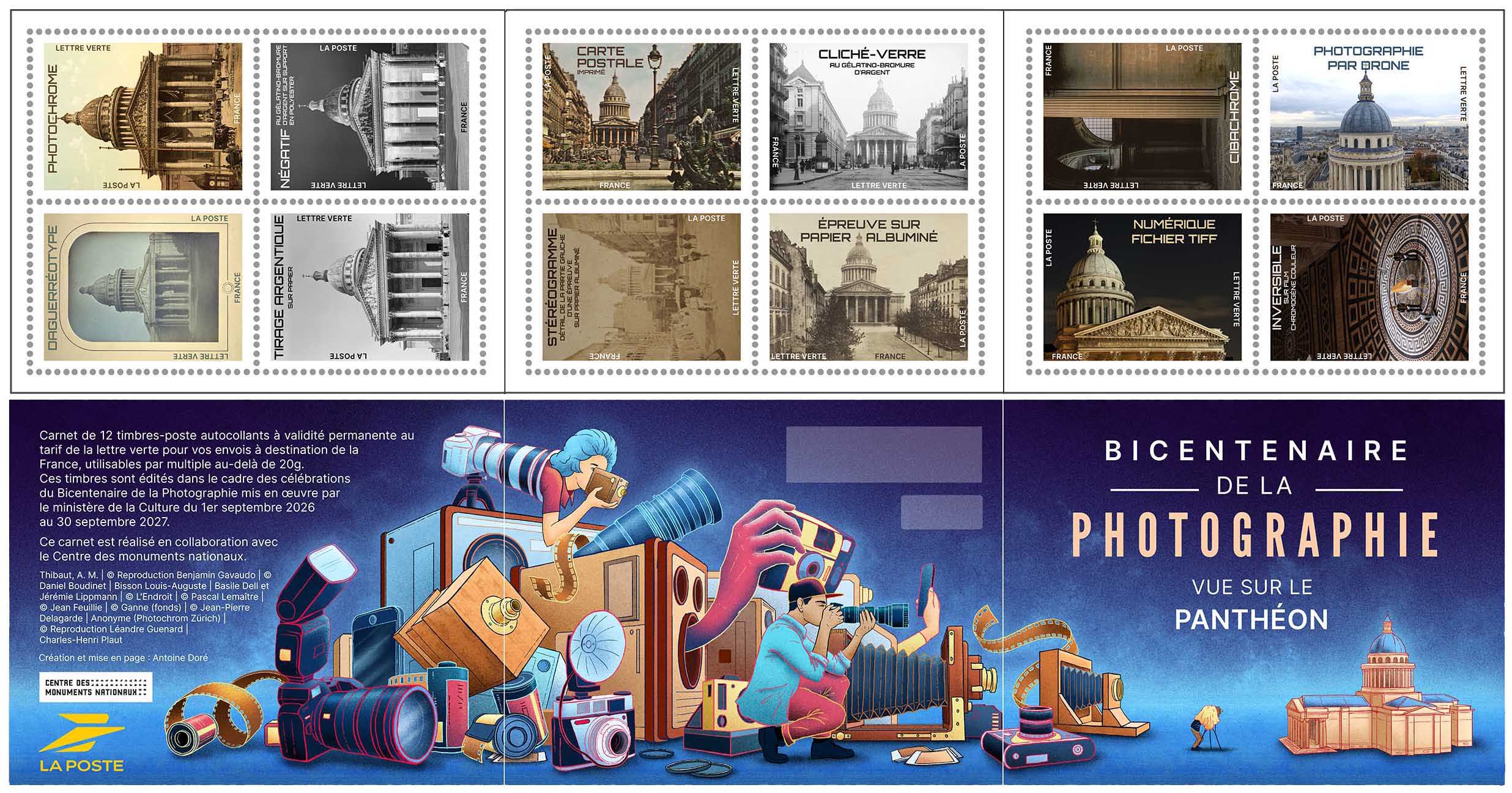 2026 CARNET BICENTENAIRE DE LA PHOTOGRAPHIE VUE SUR LE PANTHÉON