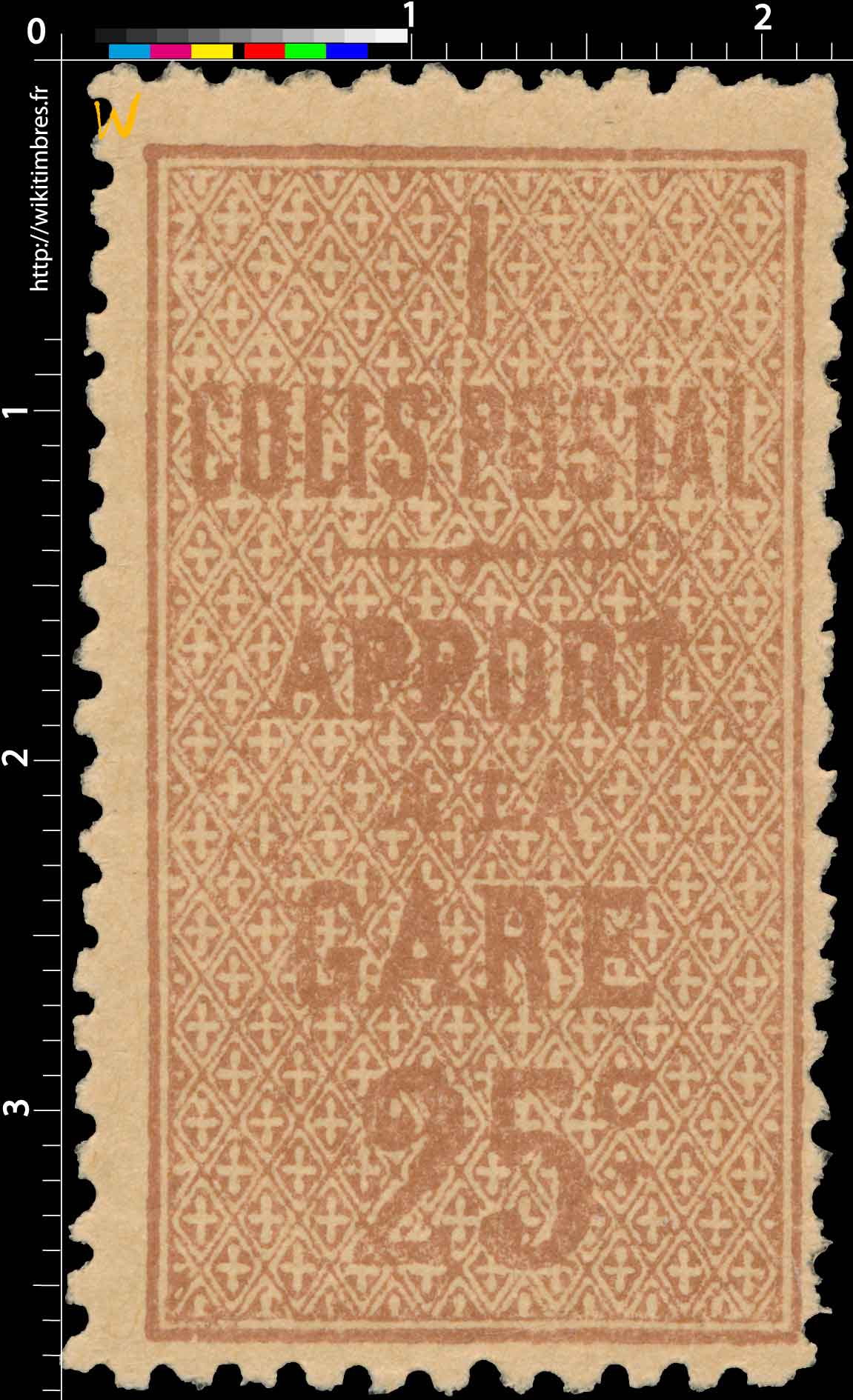 1892 COLIS POSTAL apport à la gare