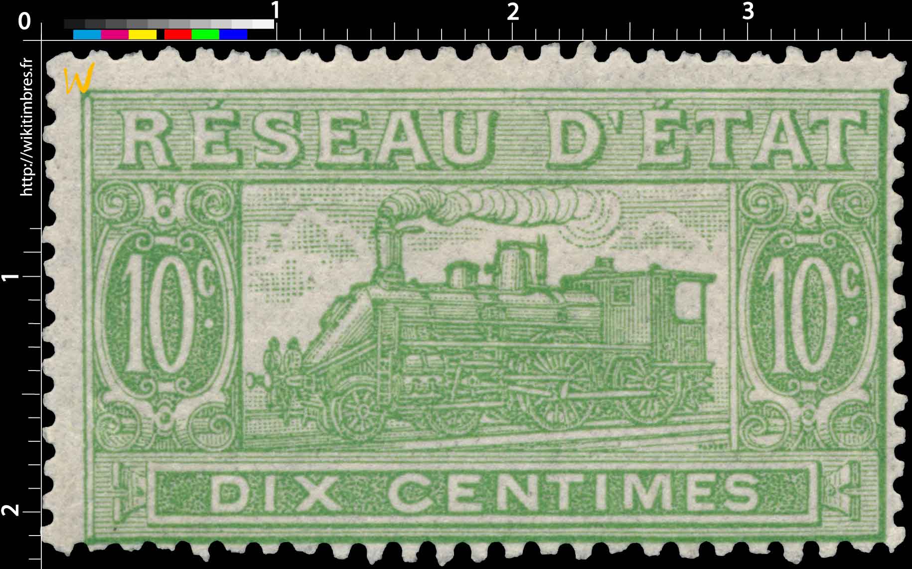 1901 Réseau d'état dix centimes