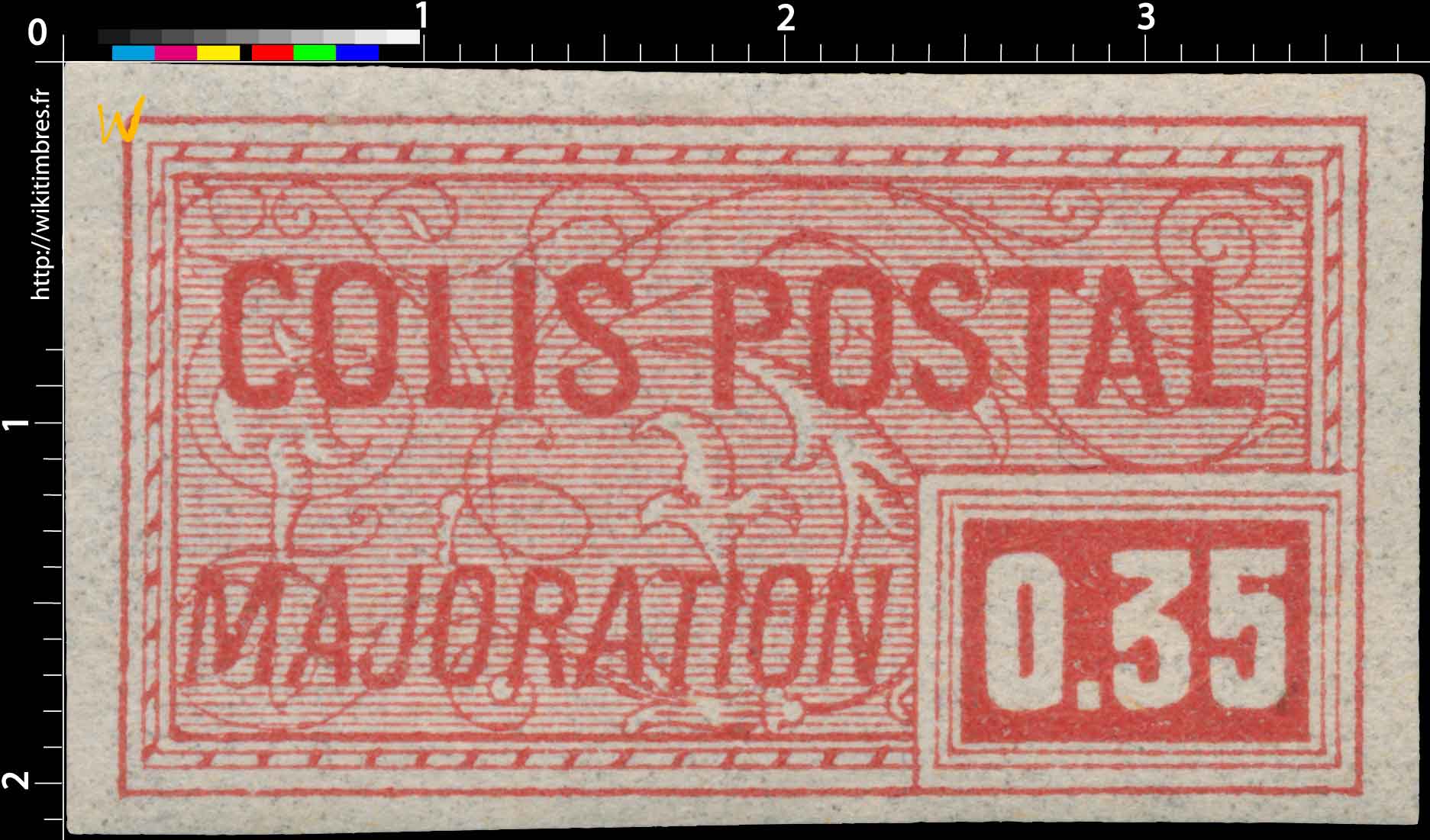 1918 COLIS POSTAL MAJORATION