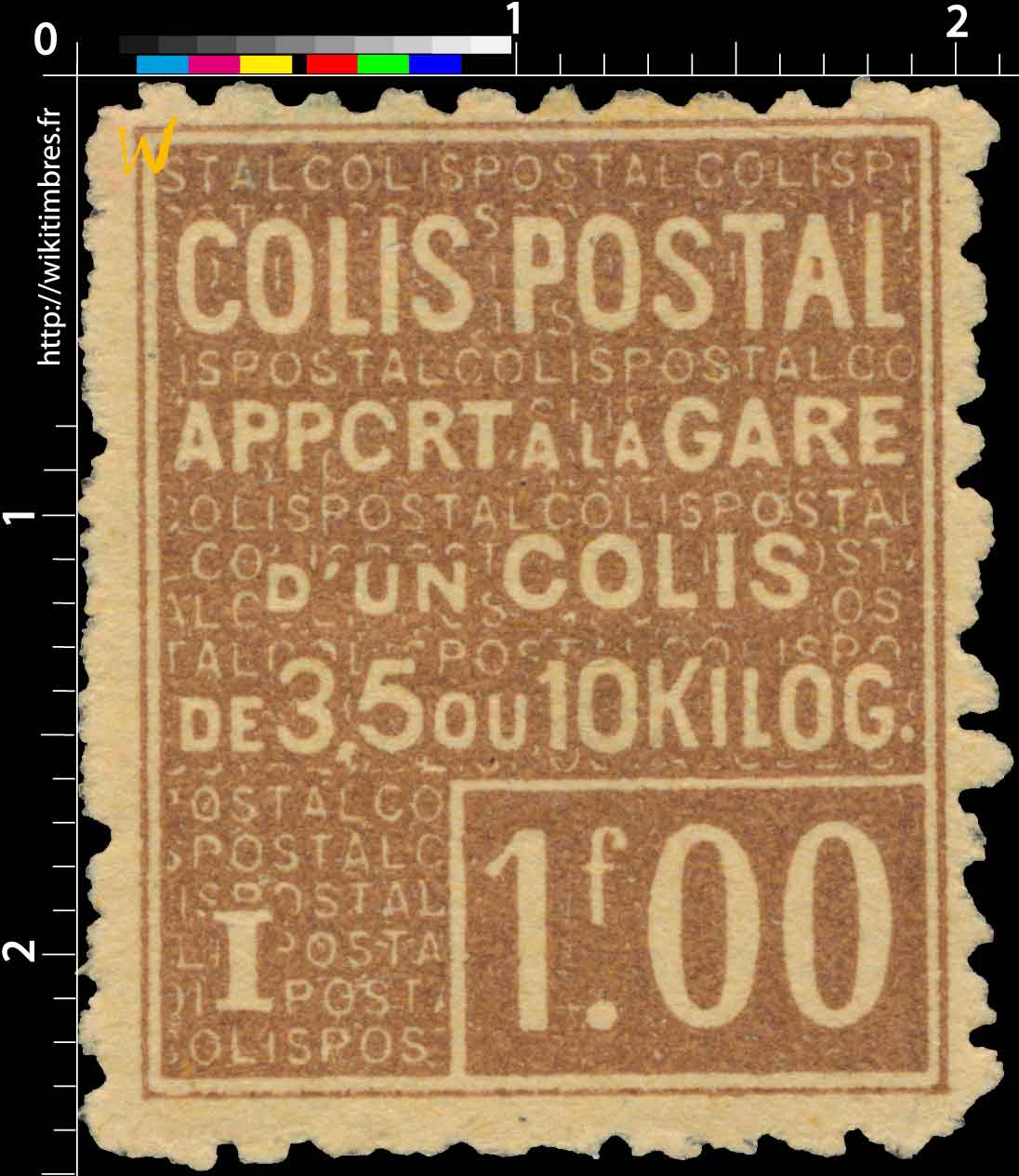 1926 COLIS POSTAL apport à la gare un colis de 3,5 ou 10 kilos