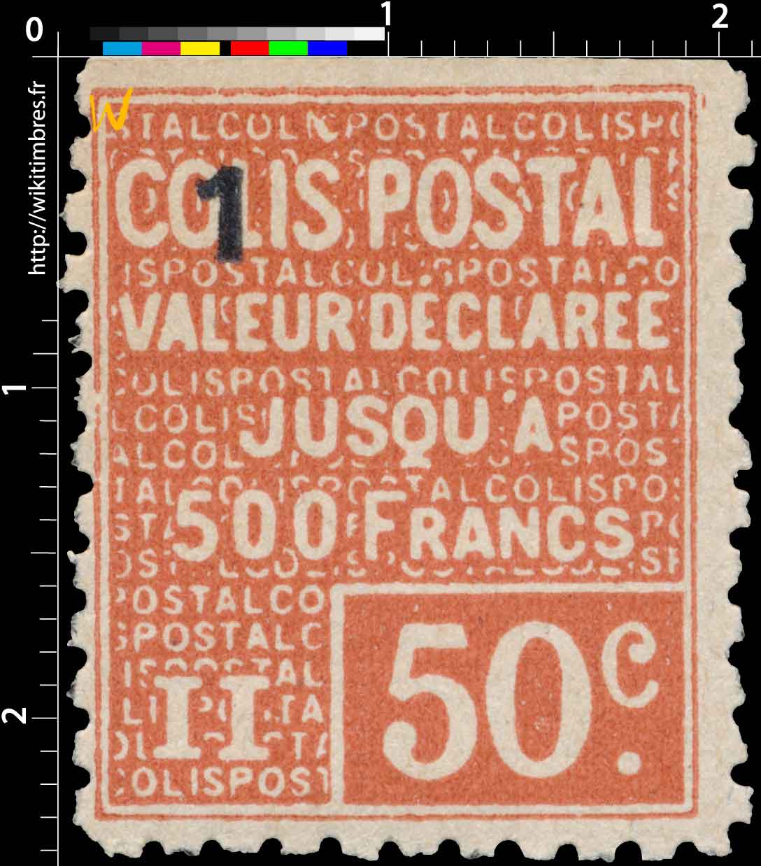 1926 COLIS POSTAL Valeur Déclarée jusqu'à 500 Francs