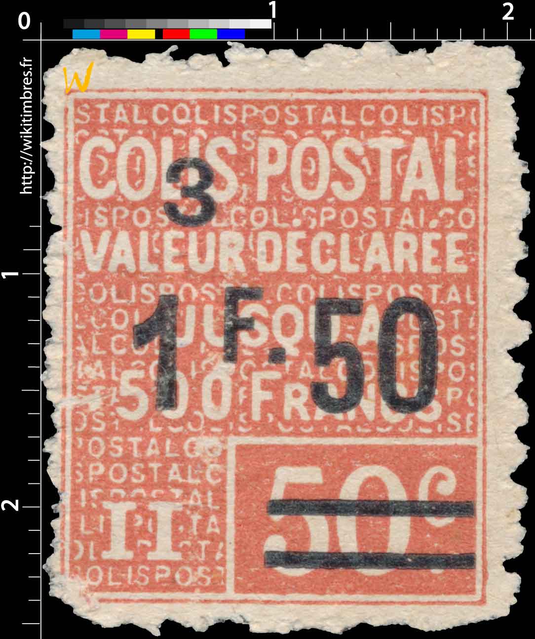 1926 COLIS POSTAL Valeur Déclarée jusqu'à 500 Francs