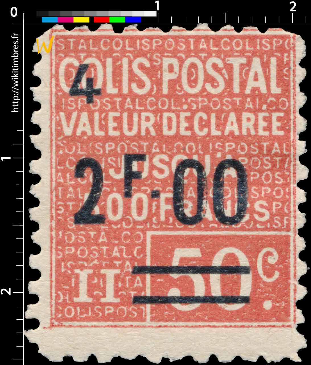 1926 COLIS POSTAL Valeur Déclarée jusqu'à 500 Francs