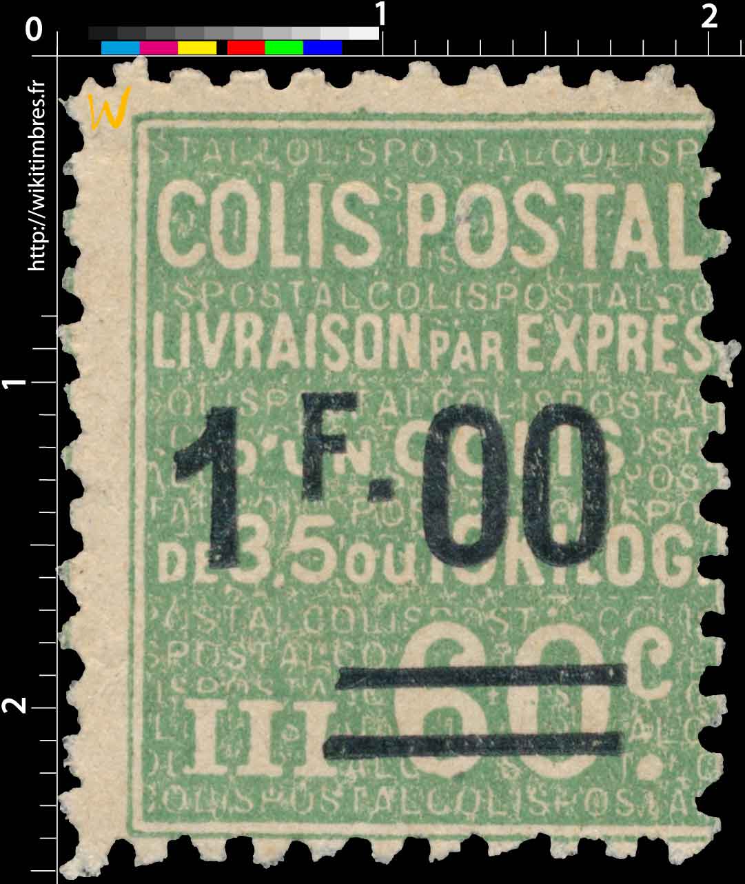 1926 COLIS POSTAL LIVRAISON PAR EXPRES d'un colis de 3,5 ou 10 kilos