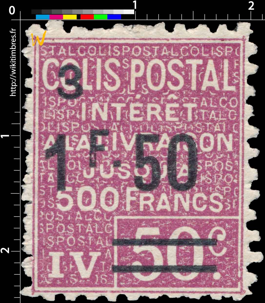 1926 COLIS POSTAL intérêt à la livraison jusqu'à 500 Francs