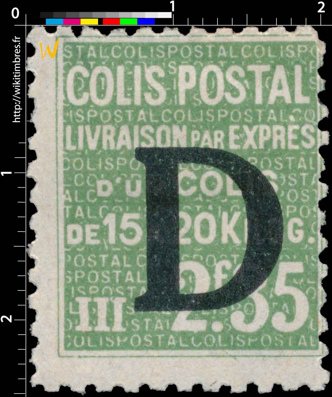1938 COLIS POSTAL Livraison par exprès d'un colis de 15 à 20 Kilos.