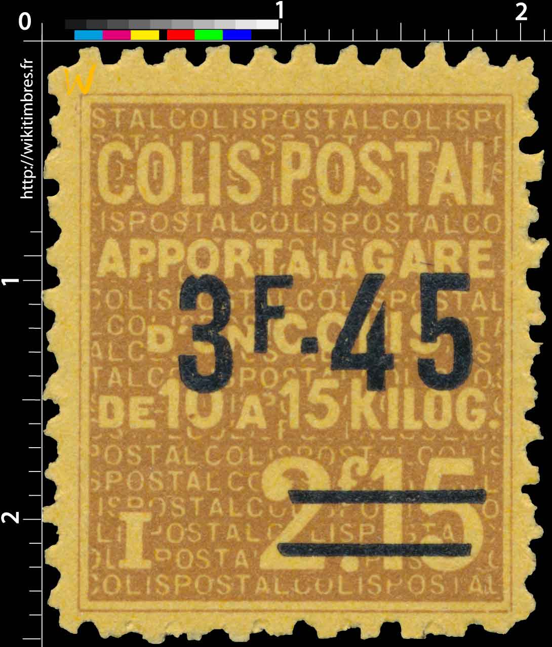 1938 COLIS POSTAL Apport à la gare d'un colis de 10 à 15 kilos