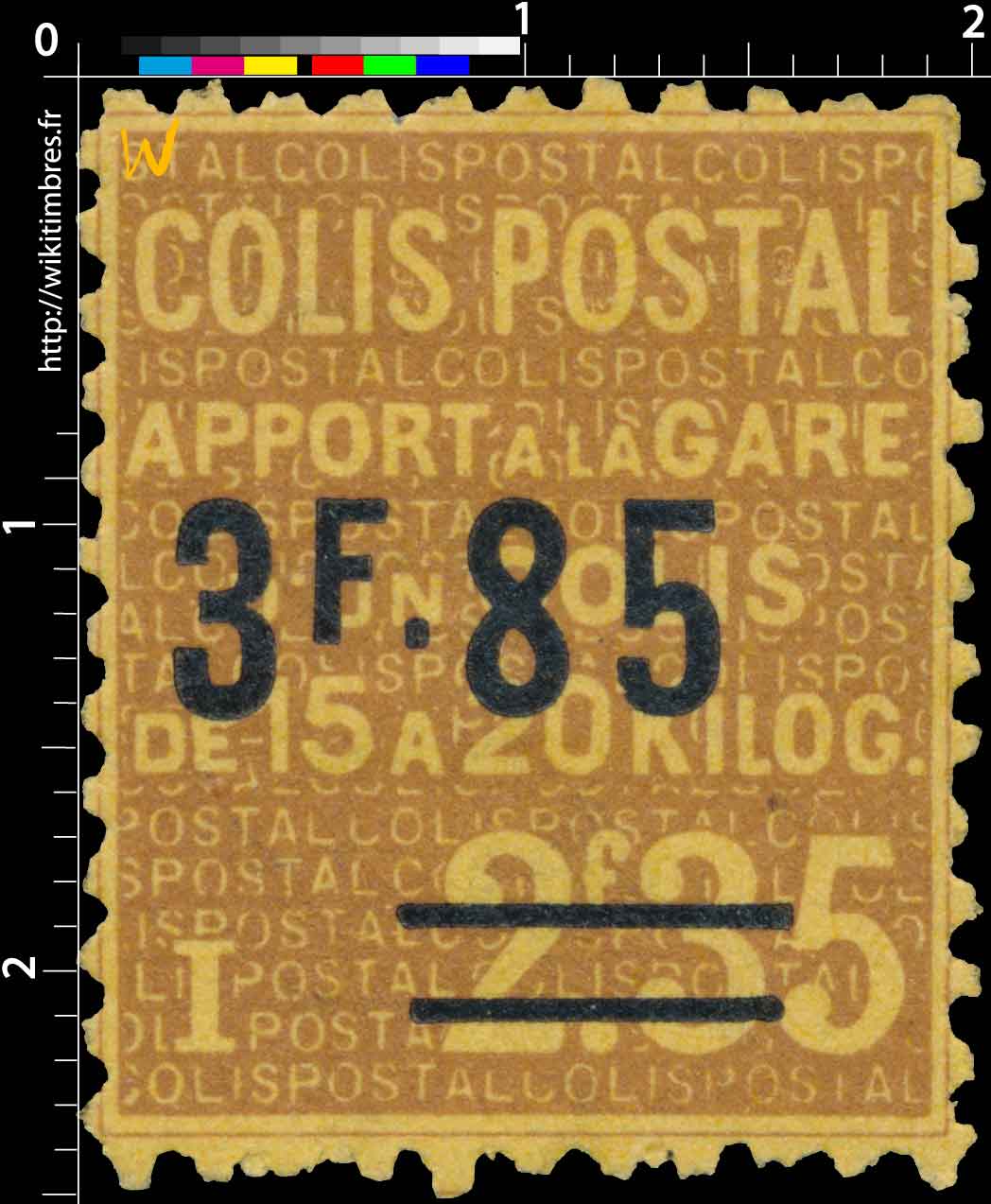 1938 COLIS POSTAL Apport à la gare d'un colis de 15 à 20 kilos