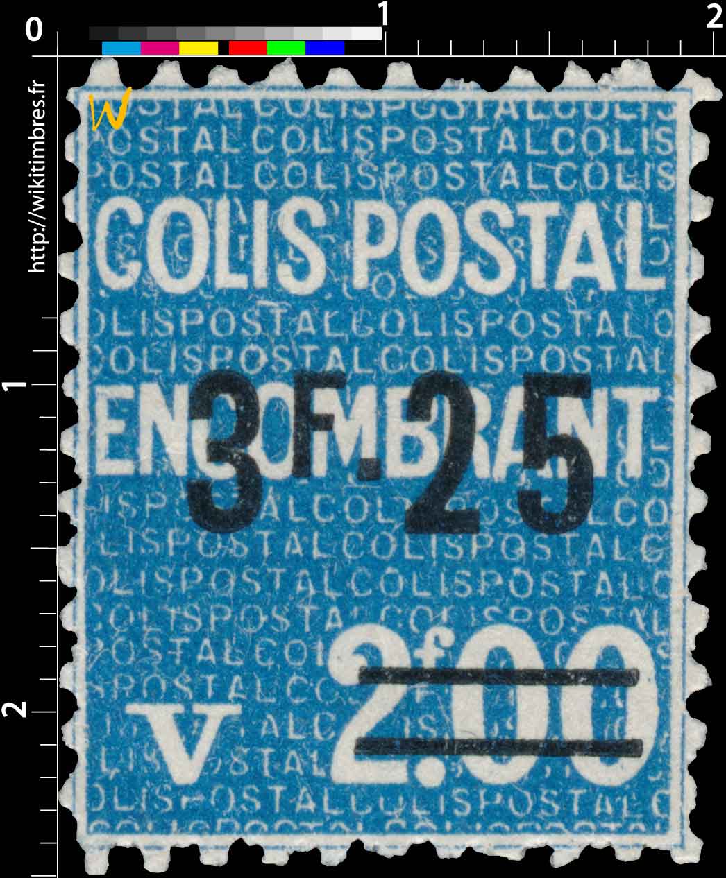 1938 COLIS POSTAL ENCOMBRANT
