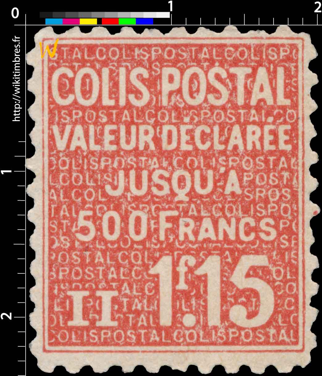 1939 COLIS POSTAL VALEUR DÉCLARÉE Jusqu'à 500 francs