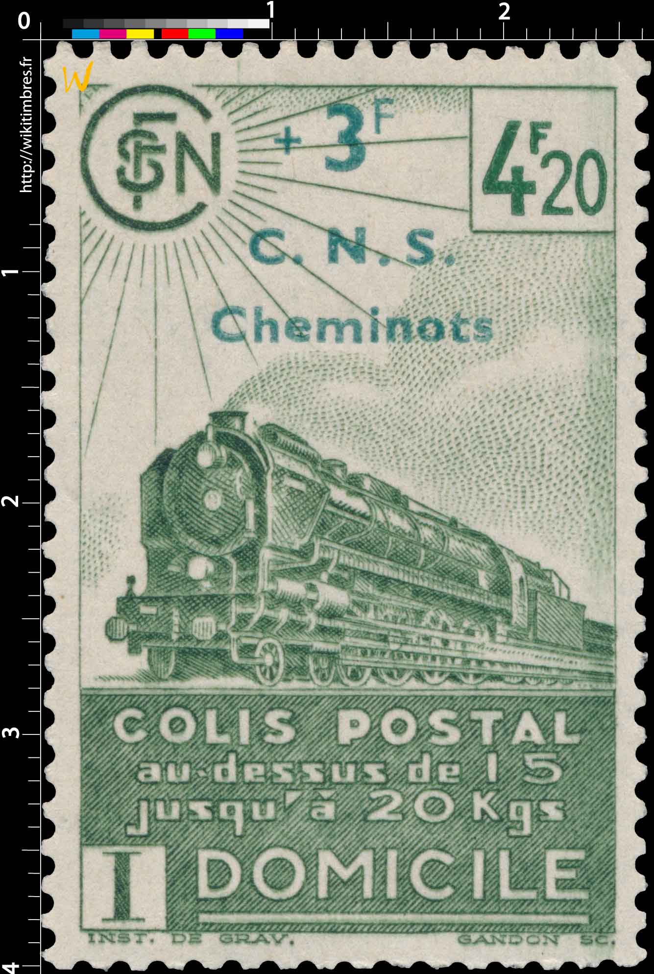 1942 COLIS POSTAL au dessus de 15 Jusqu'à 20kgs domicile