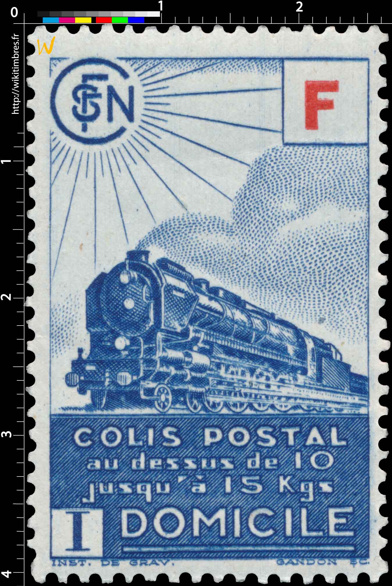 1943 COLIS POSTAL au dessus de 10 Jusqu'à 15Kgs domicile